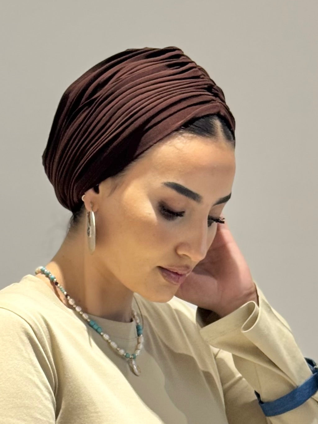 Cinnamon Brown Casual Whisper Turban