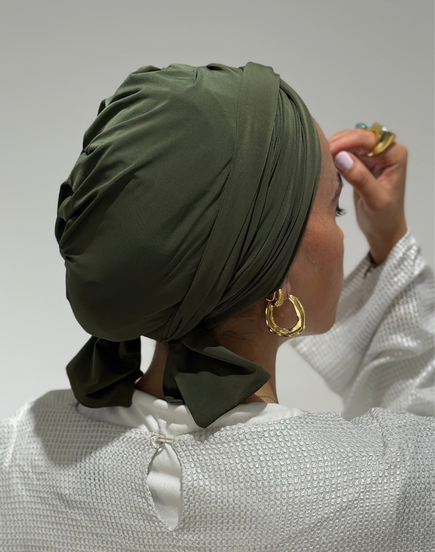 Olive Green Summer Twist Turban