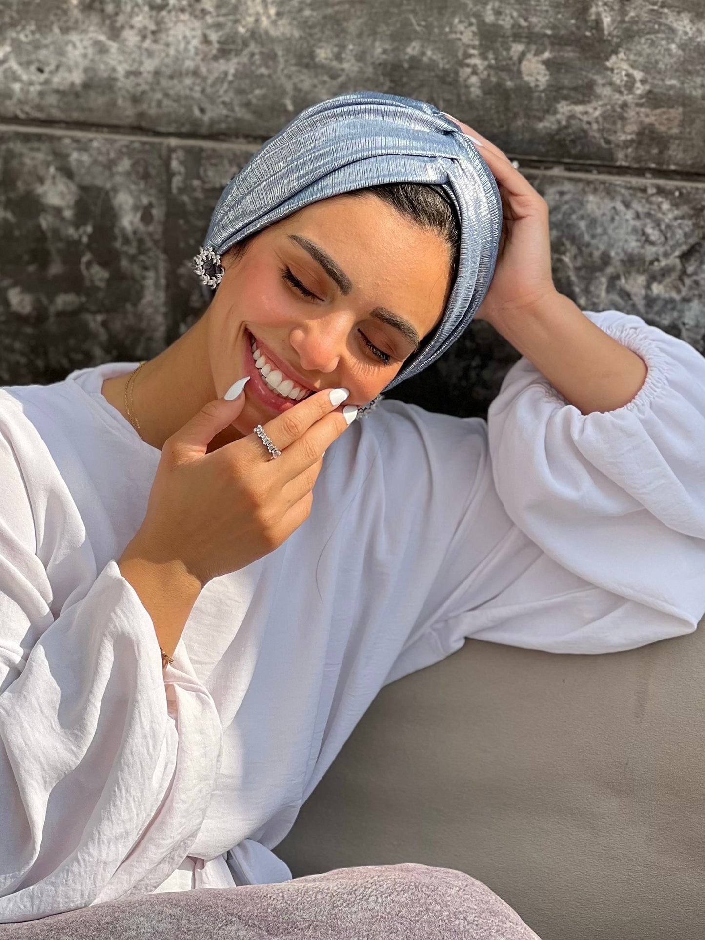 Blue Classic Drape Turban