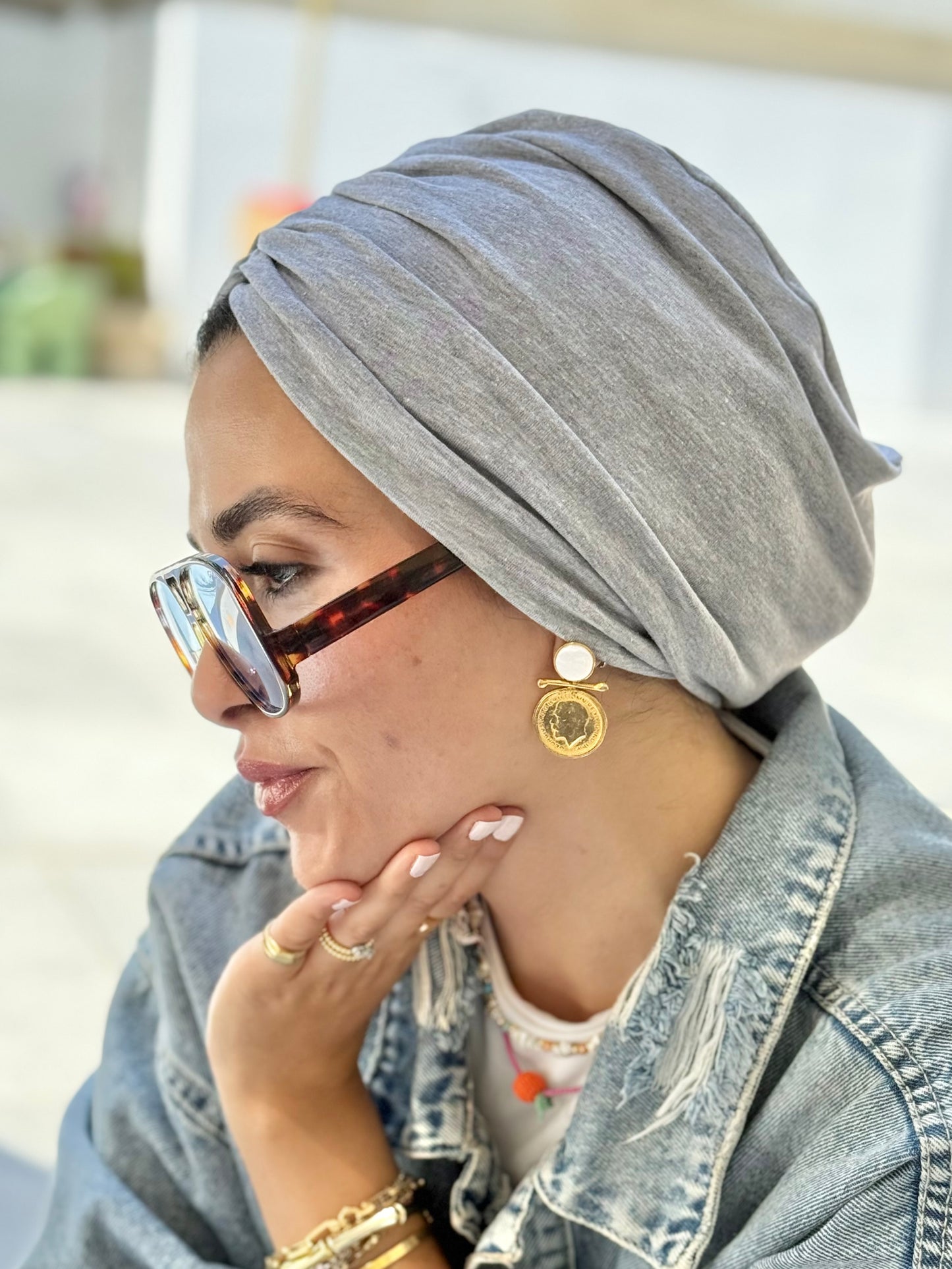 Gray Pure Cotton Turban