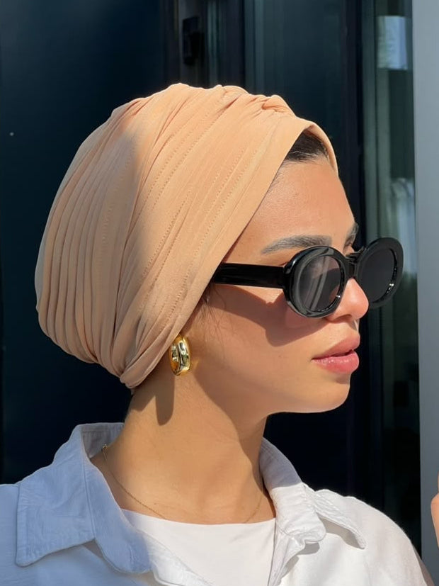 Peachy Beige Whisper Turban