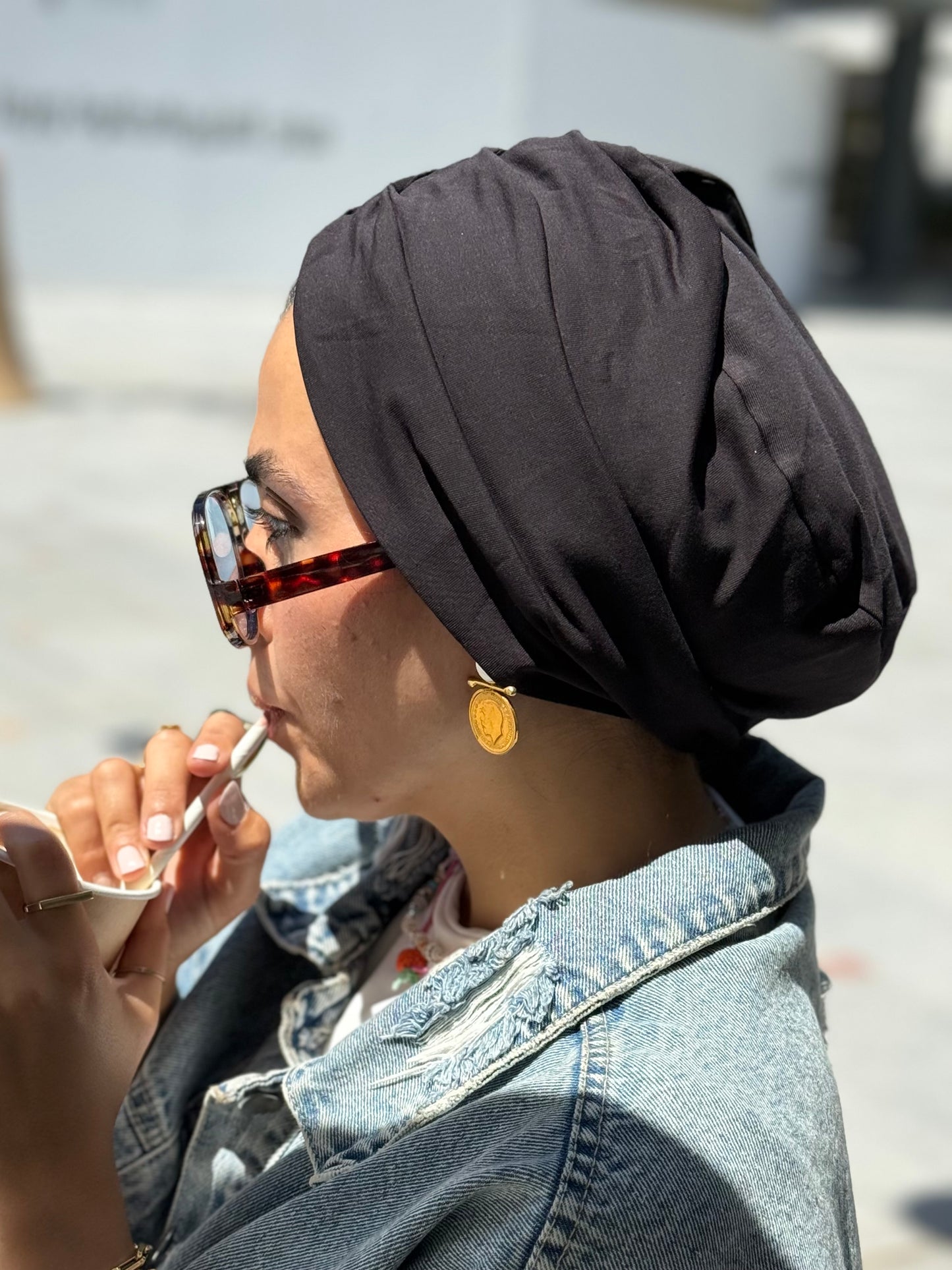 Black Pure Cotton Turban