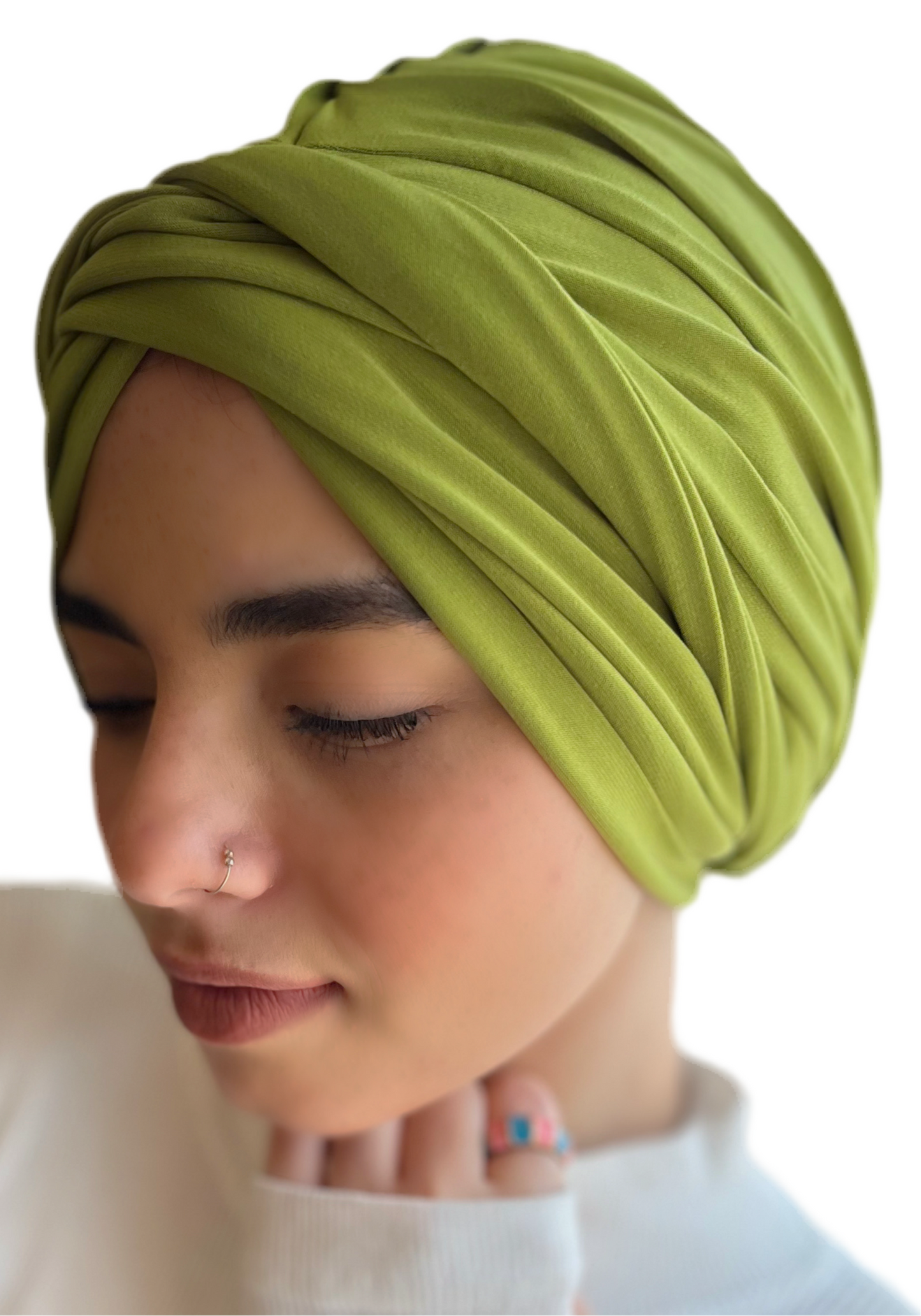 Thick Lime Green Twist Wrap Turban