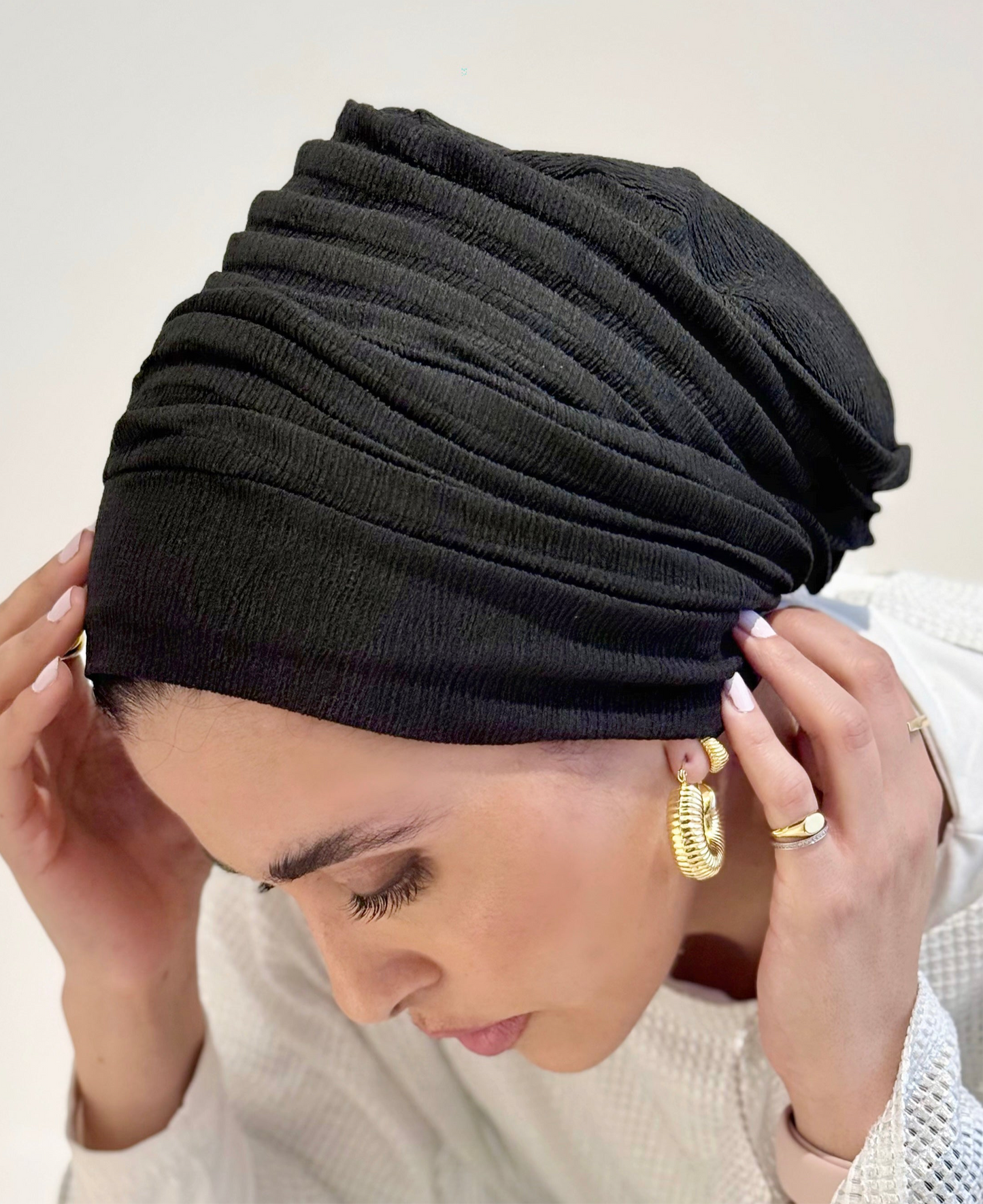 Black Soft Cruchee Turban