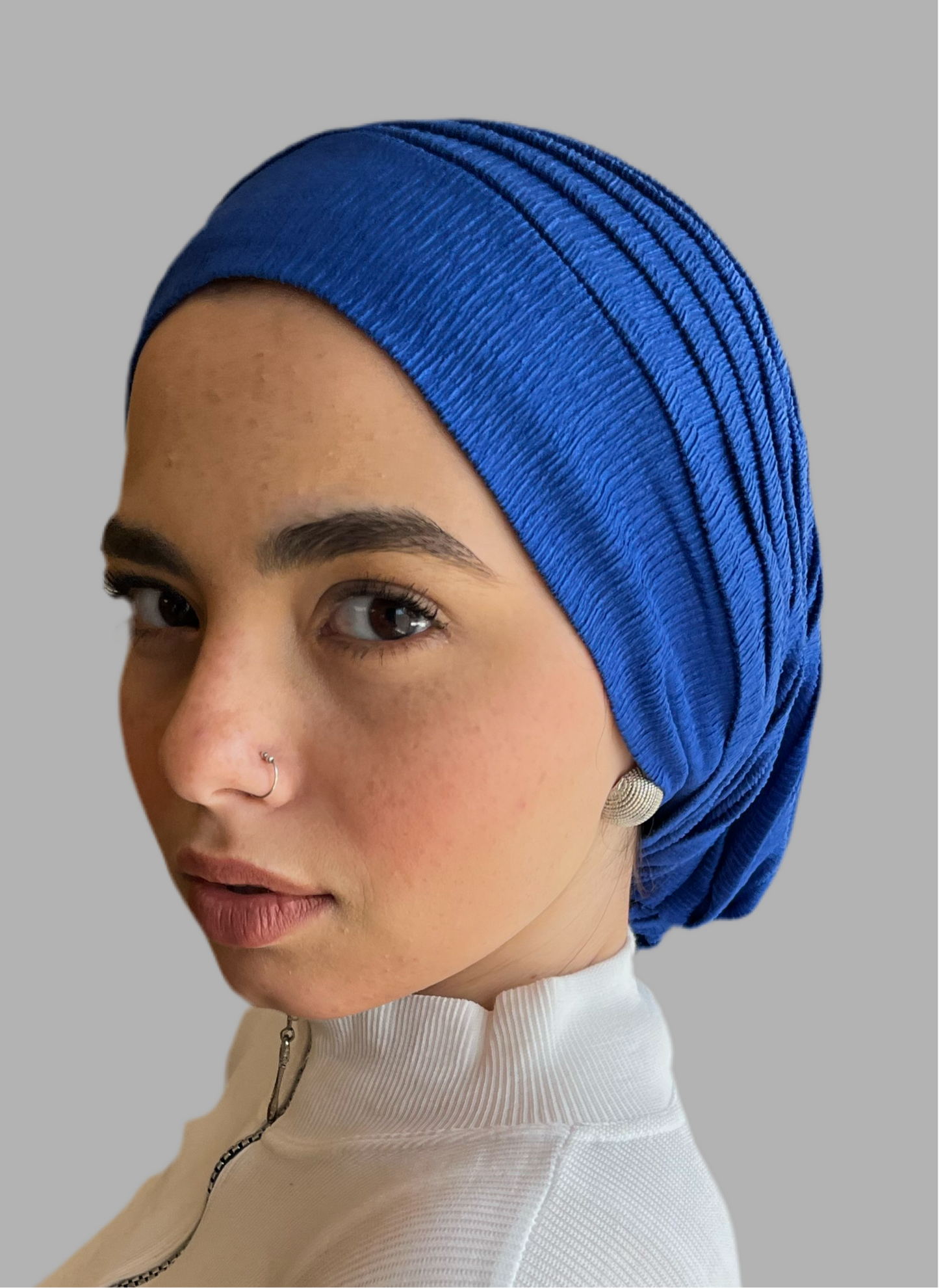 Blue Soft Cruchee Turban (DUAL LOOKS)