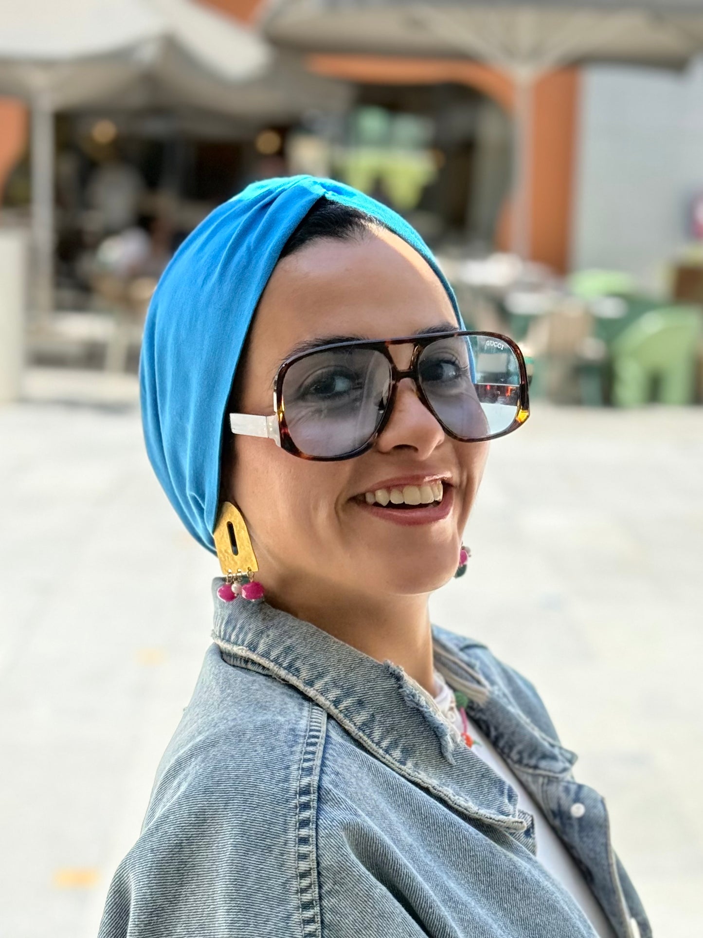 Turquoise Pure Cotton Turban