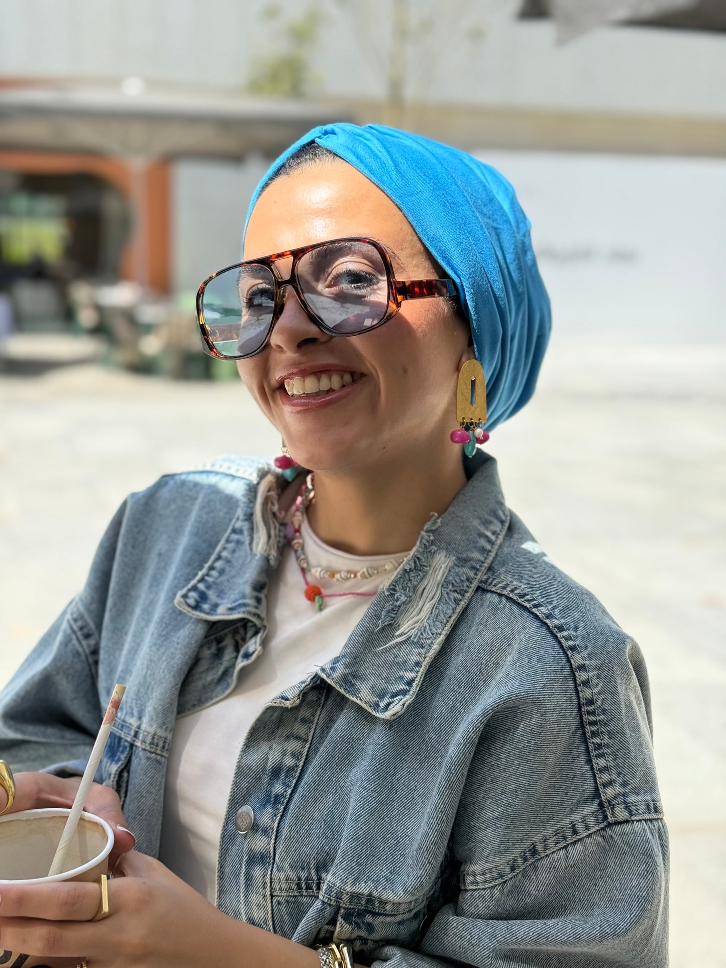 Turquoise Pure Cotton Turban
