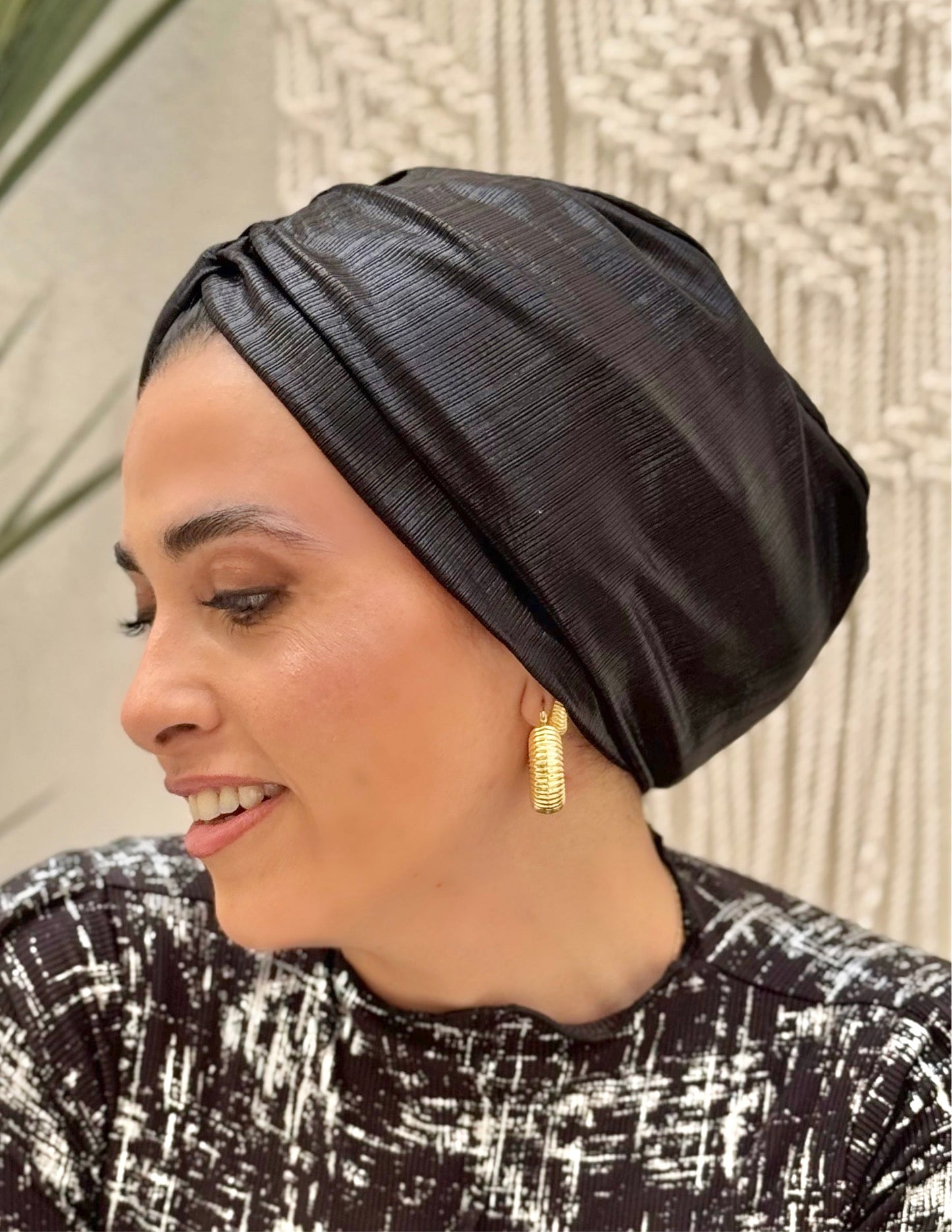 Black Classic Drape Turban