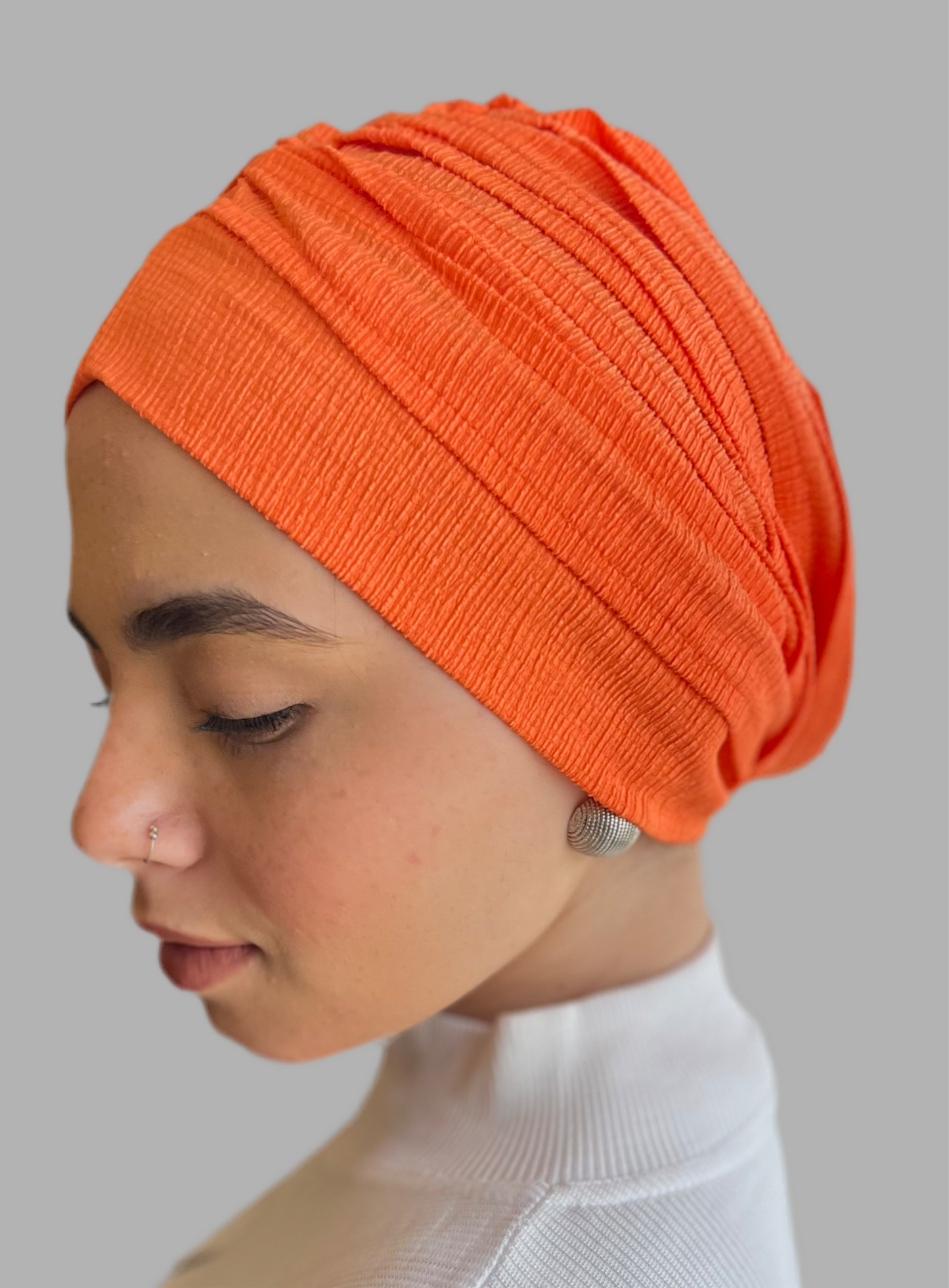 Orange Soft Cruchee Turban (DUAL LOOKS)