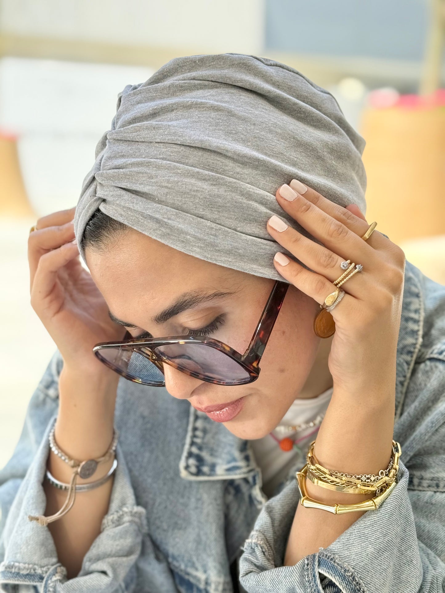 Gray Pure Cotton Turban