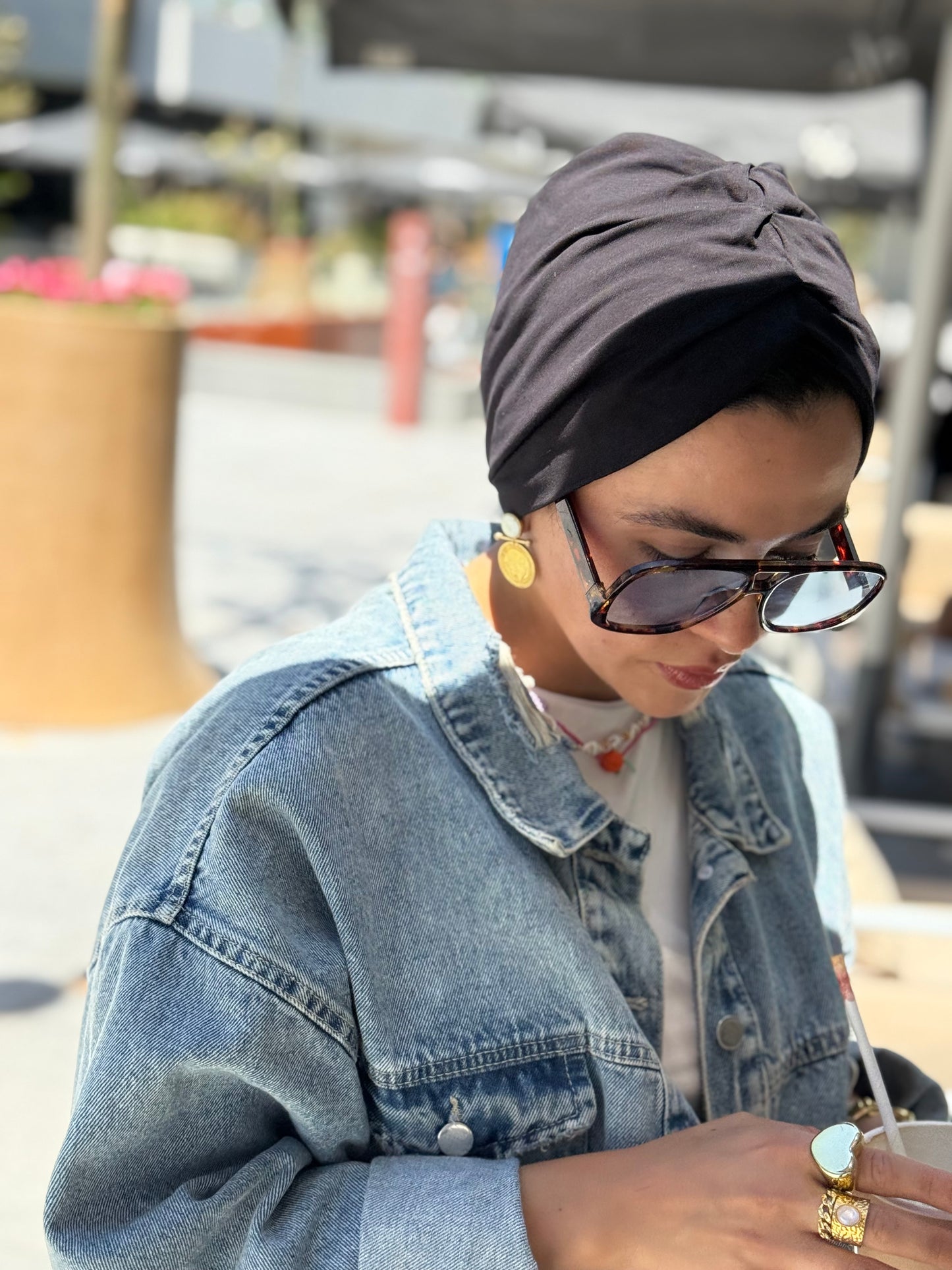 Black Pure Cotton Turban