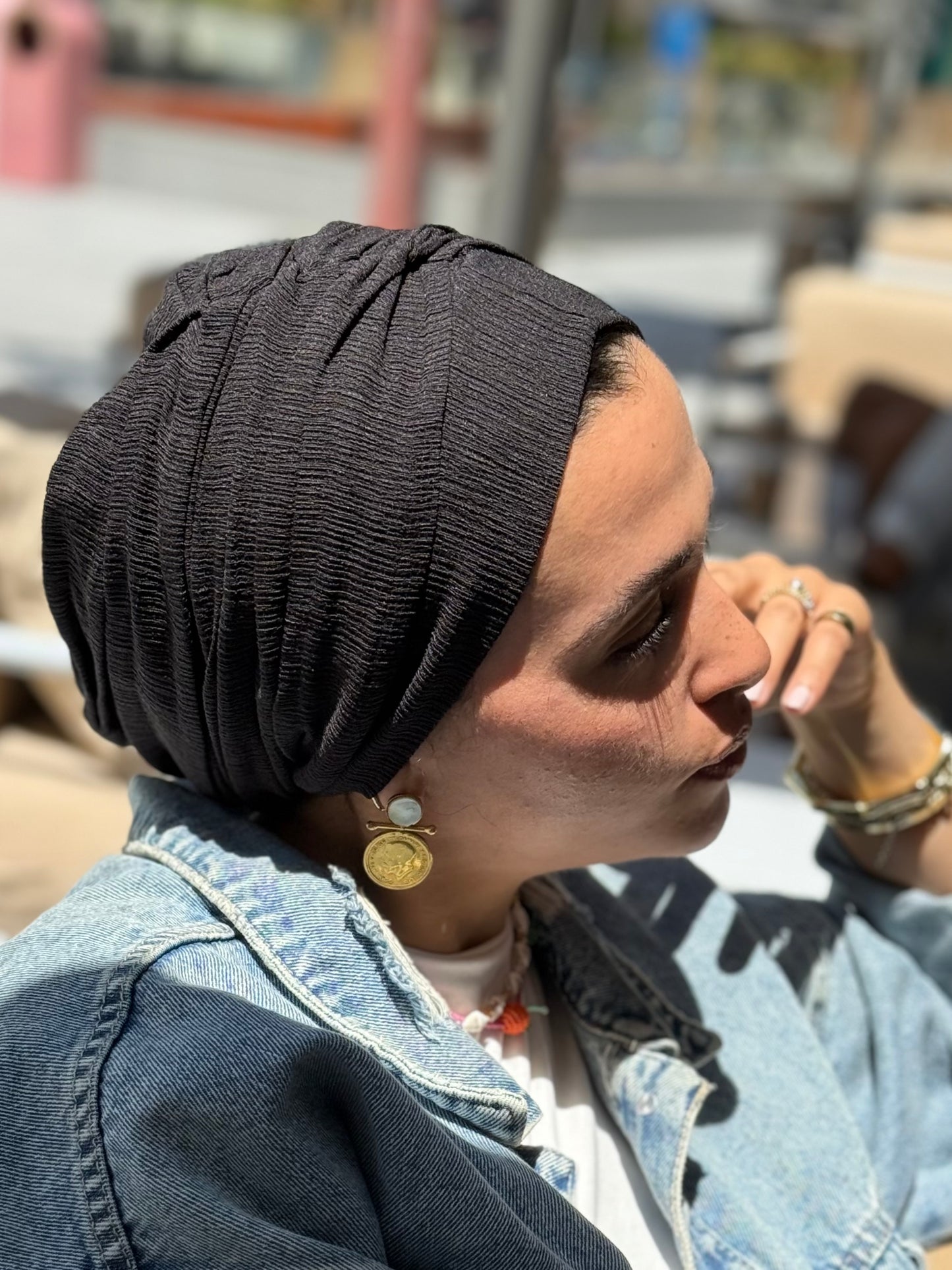 Black Soft Cruchee Turban