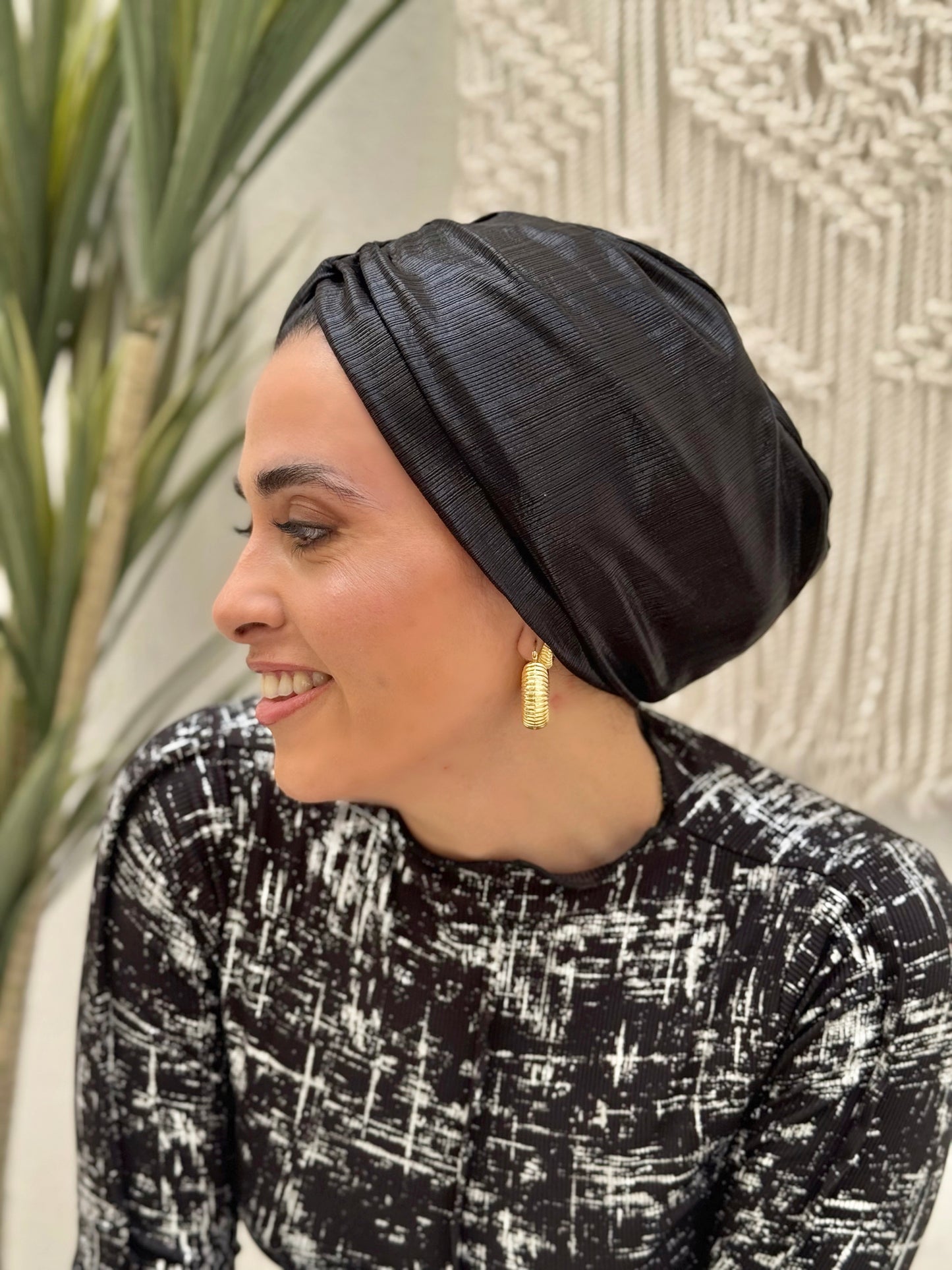 Black Classic Drape Turban