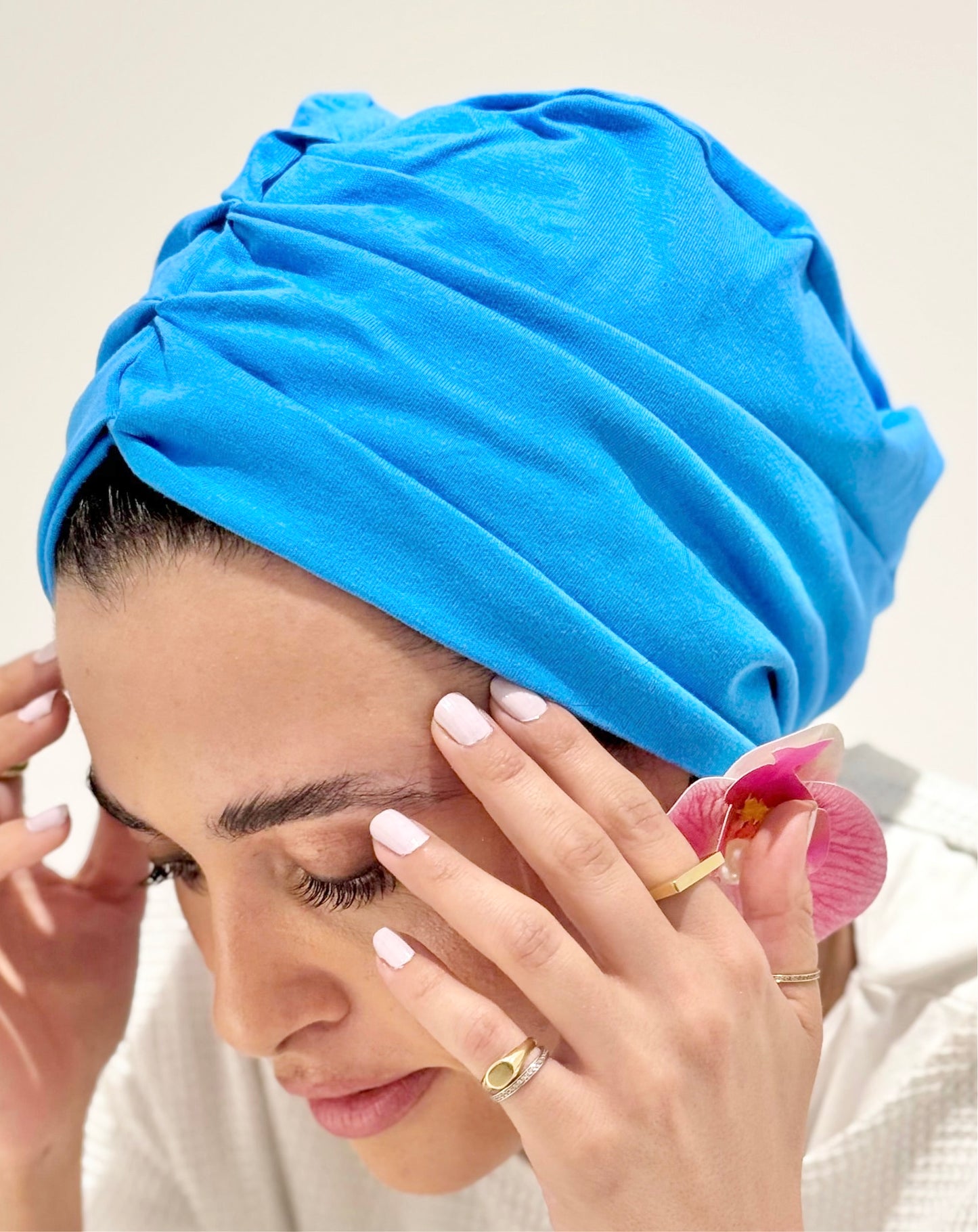 Turquoise Pure Cotton Turban