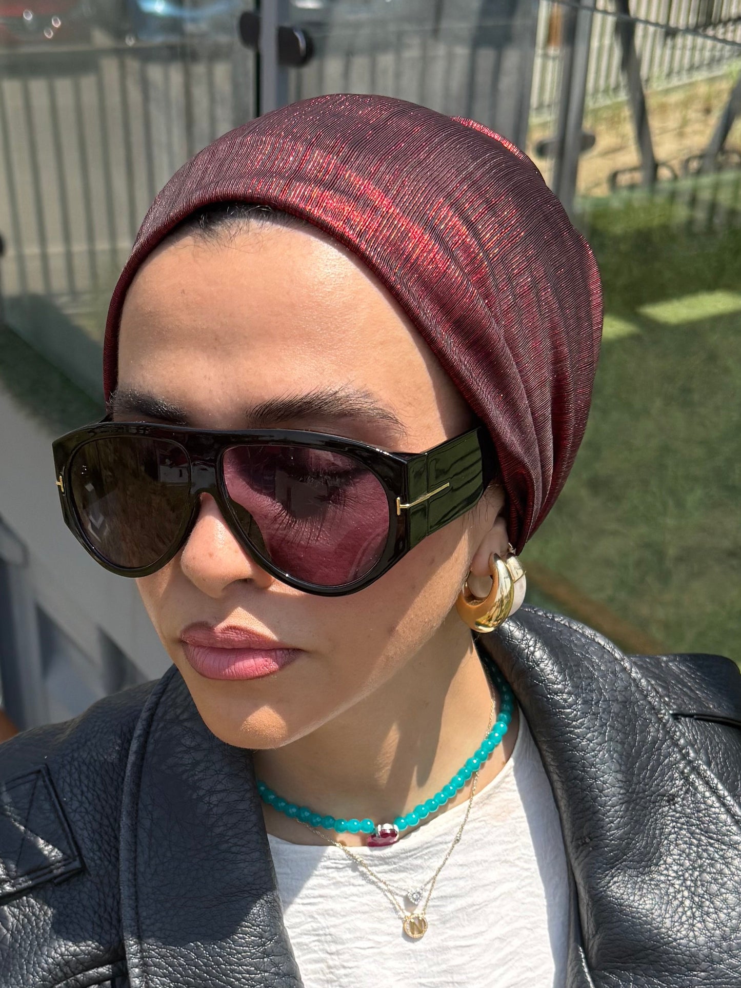 Maroon Classic Light Shimmer Turban