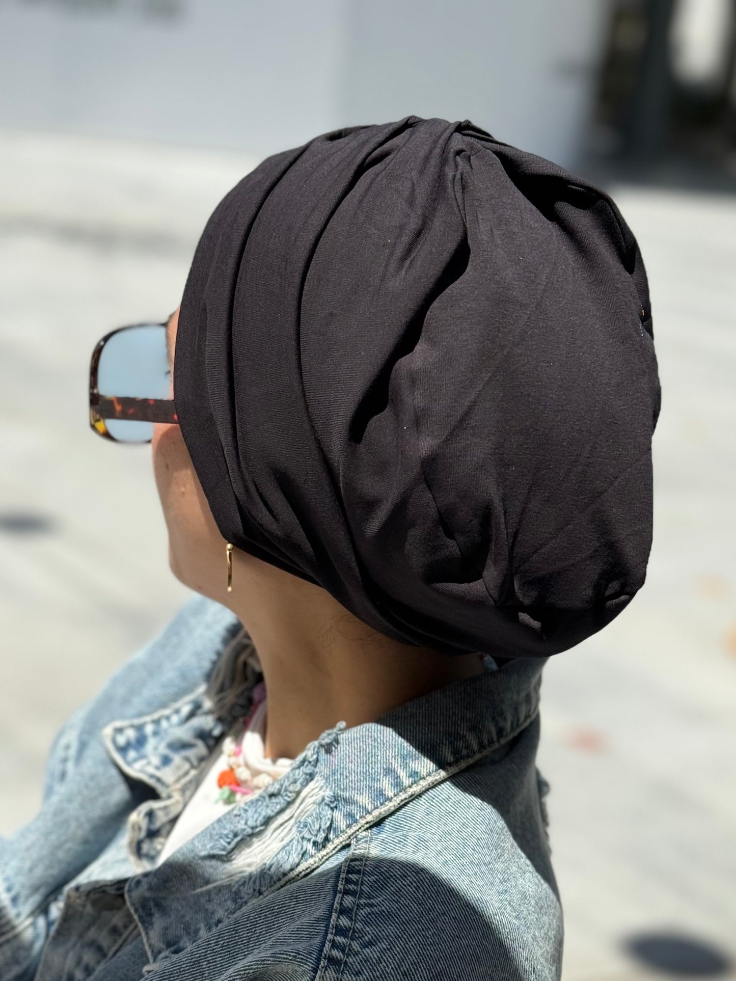 Black Pure Cotton Turban