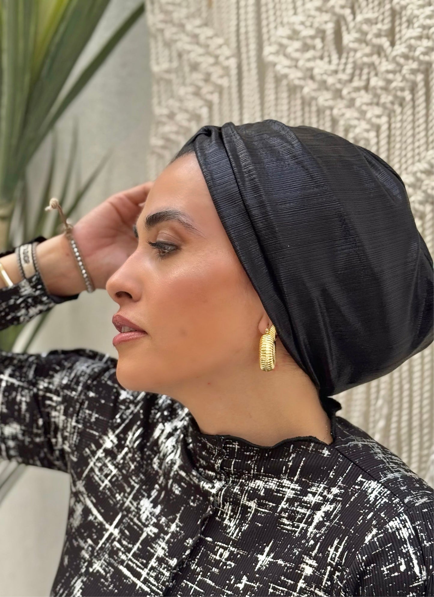 Black Classic Drape Turban