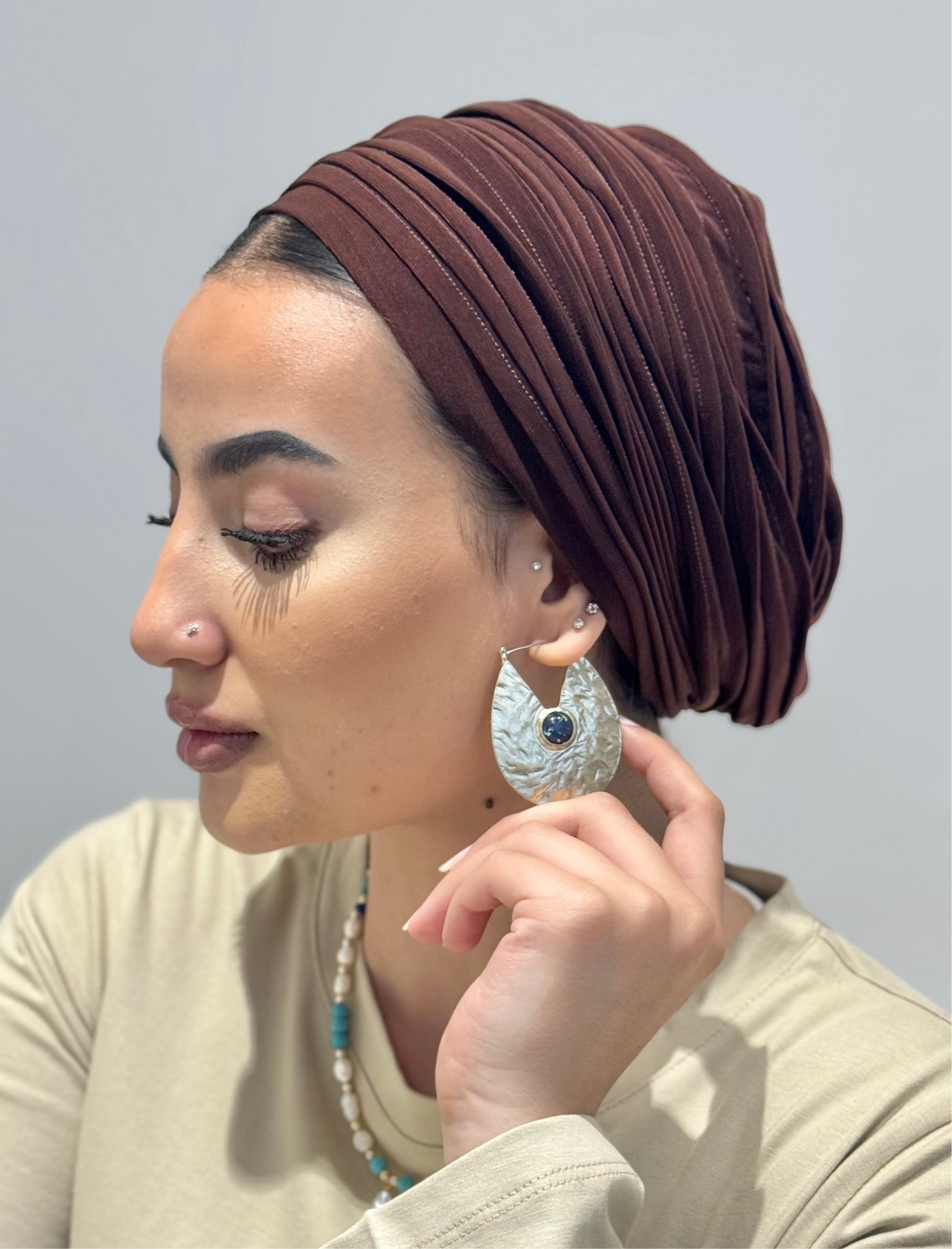 Cinnamon Brown Casual Whisper Turban