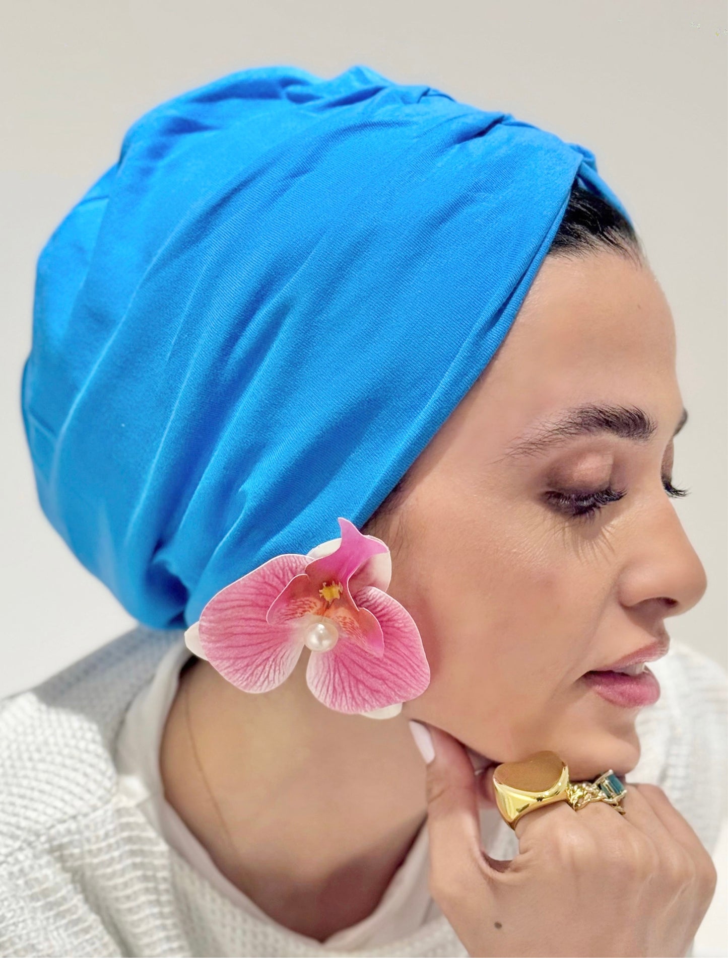 Turquoise Pure Cotton Turban