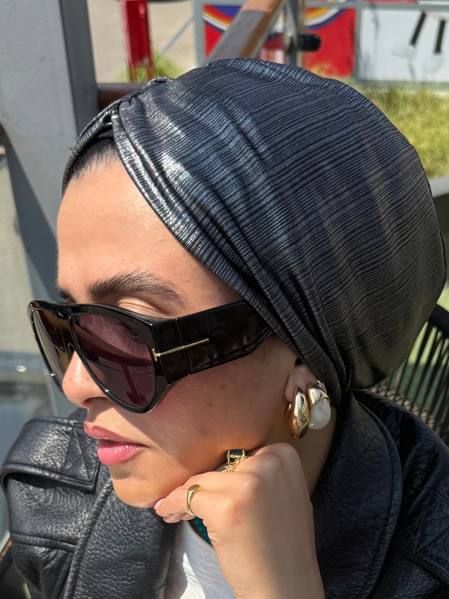 Silver Classic Light Shimmer Turban