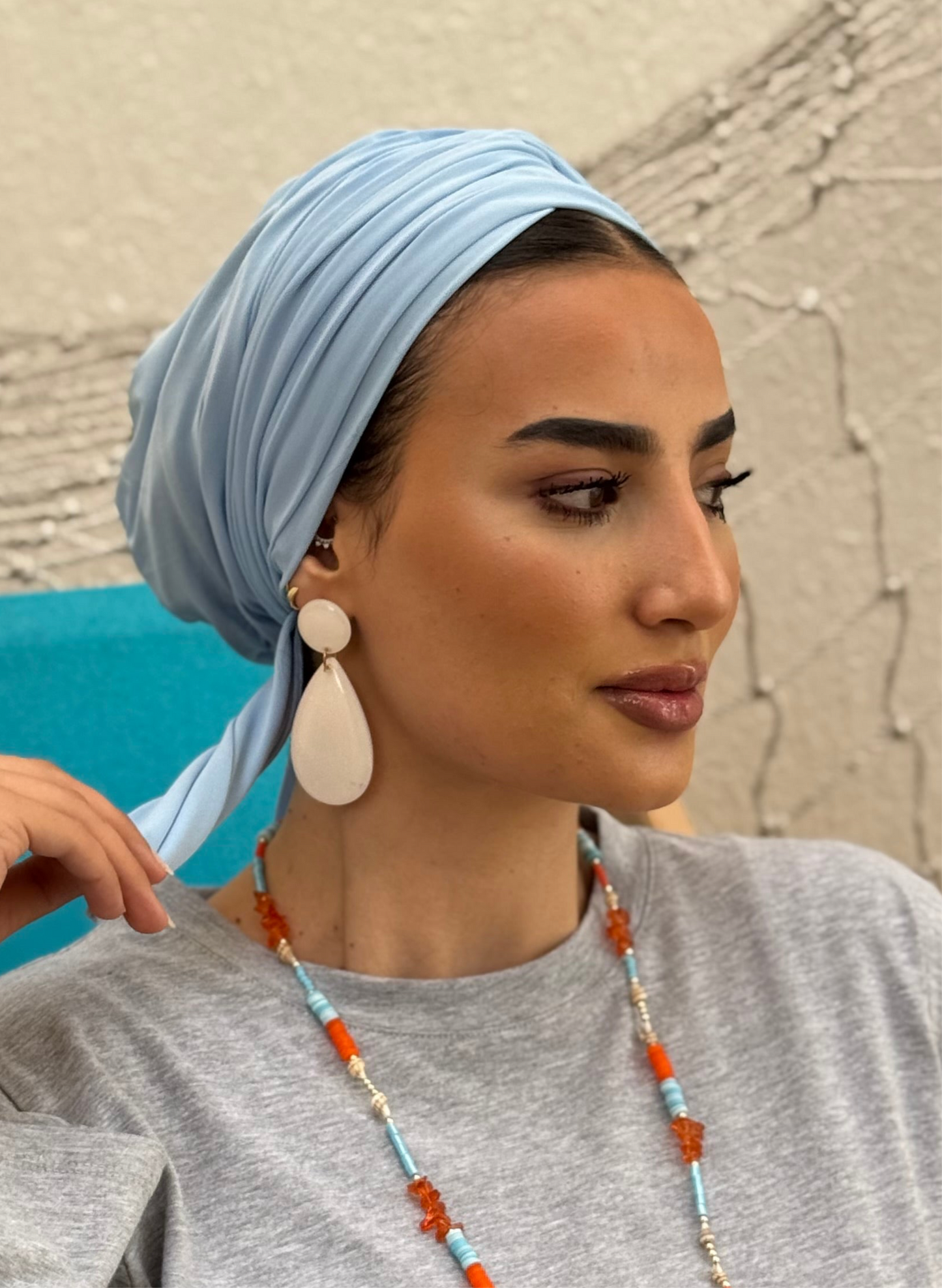 Baby Blue Summer Twist Turban