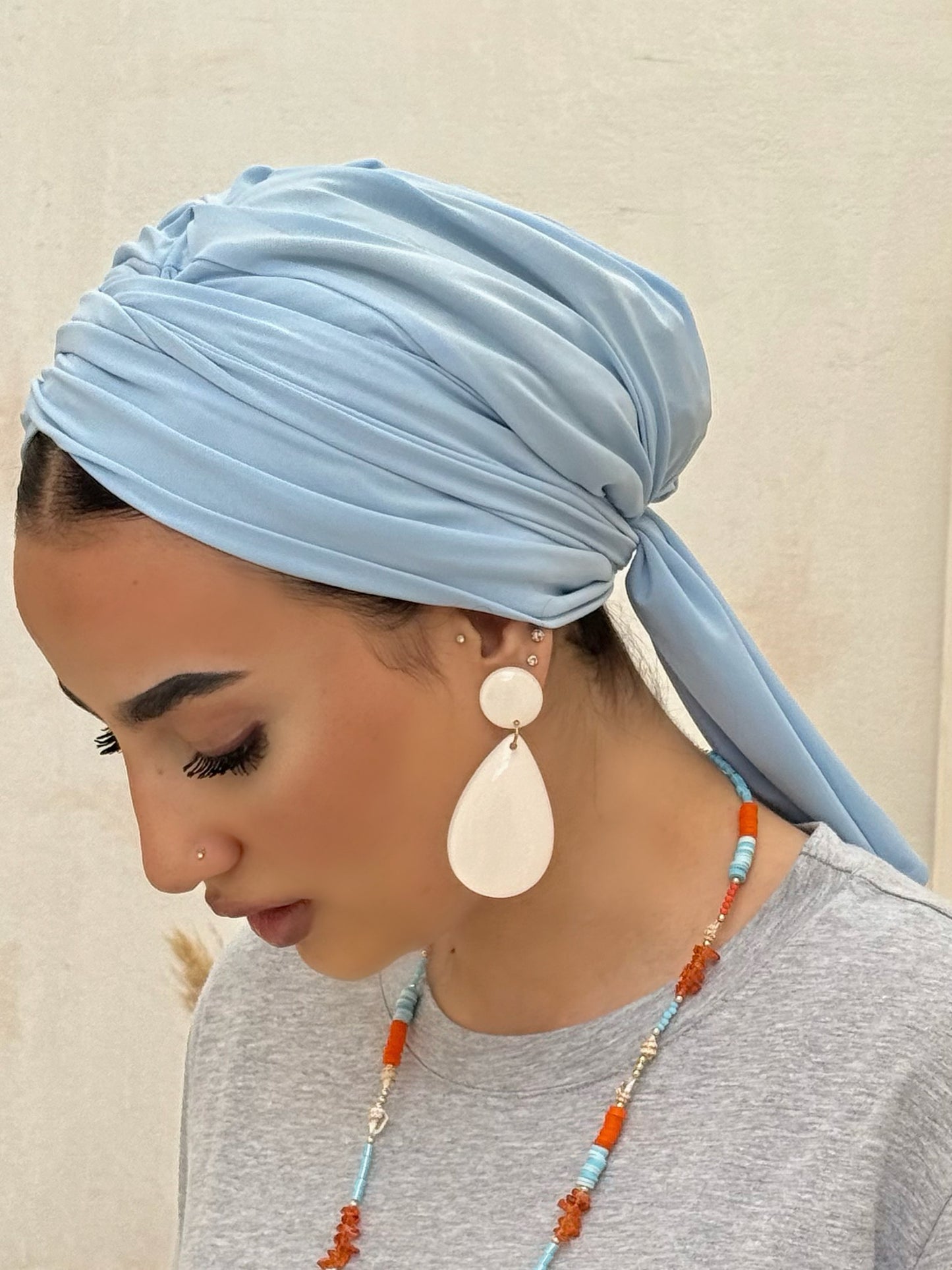 Baby Blue Summer Twist Turban