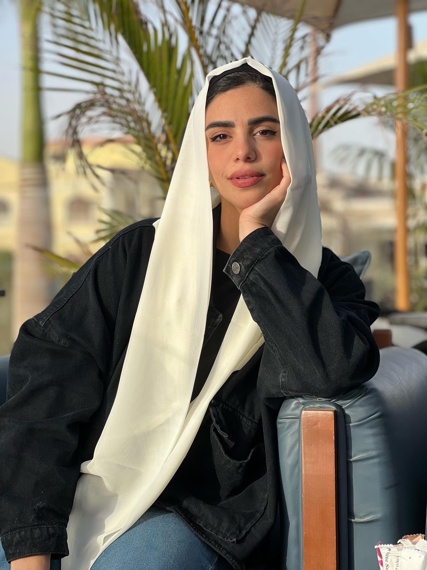 Turkish Double Layer Chiffon Scarf OffWhite