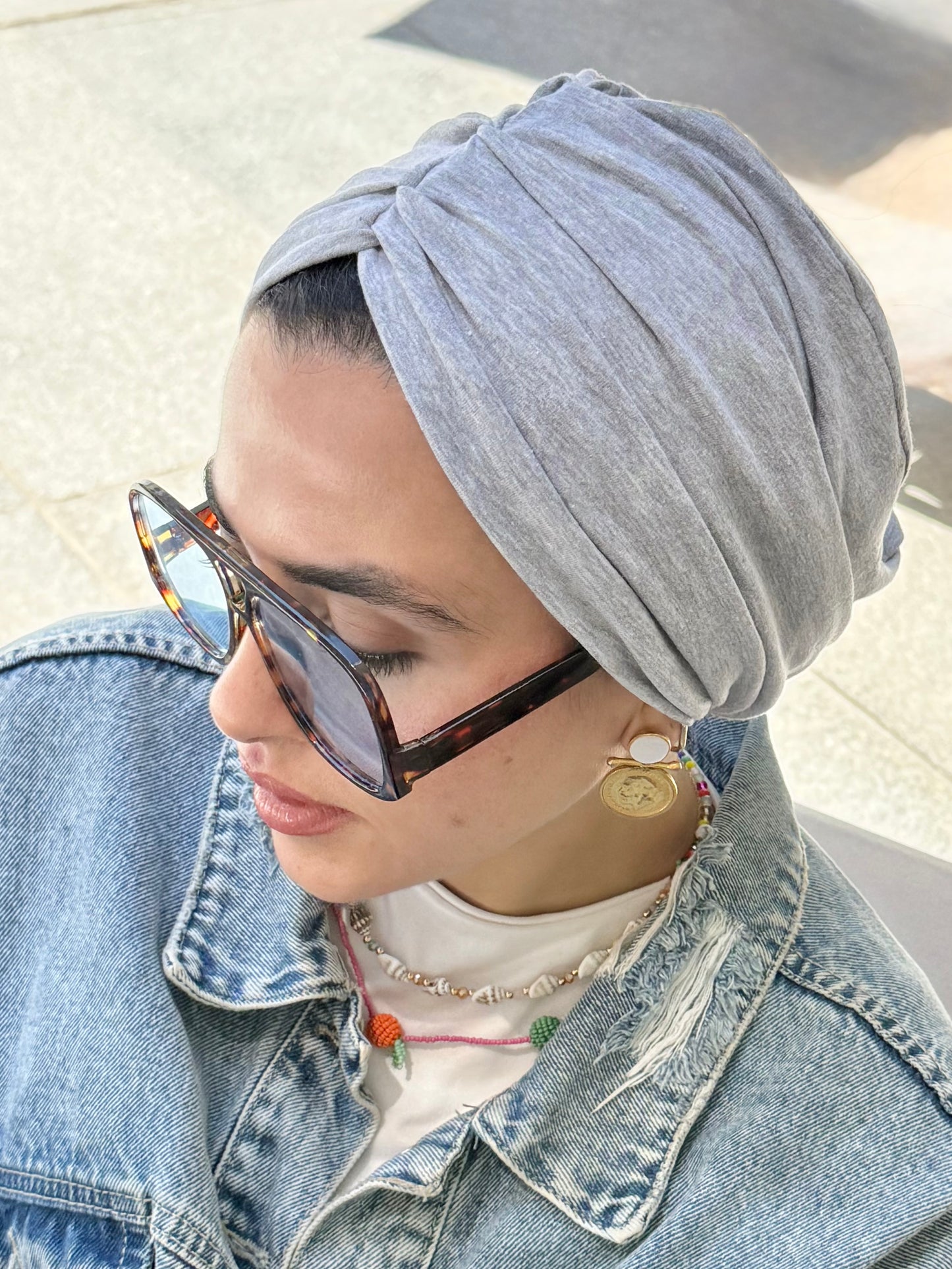 Gray Pure Cotton Turban