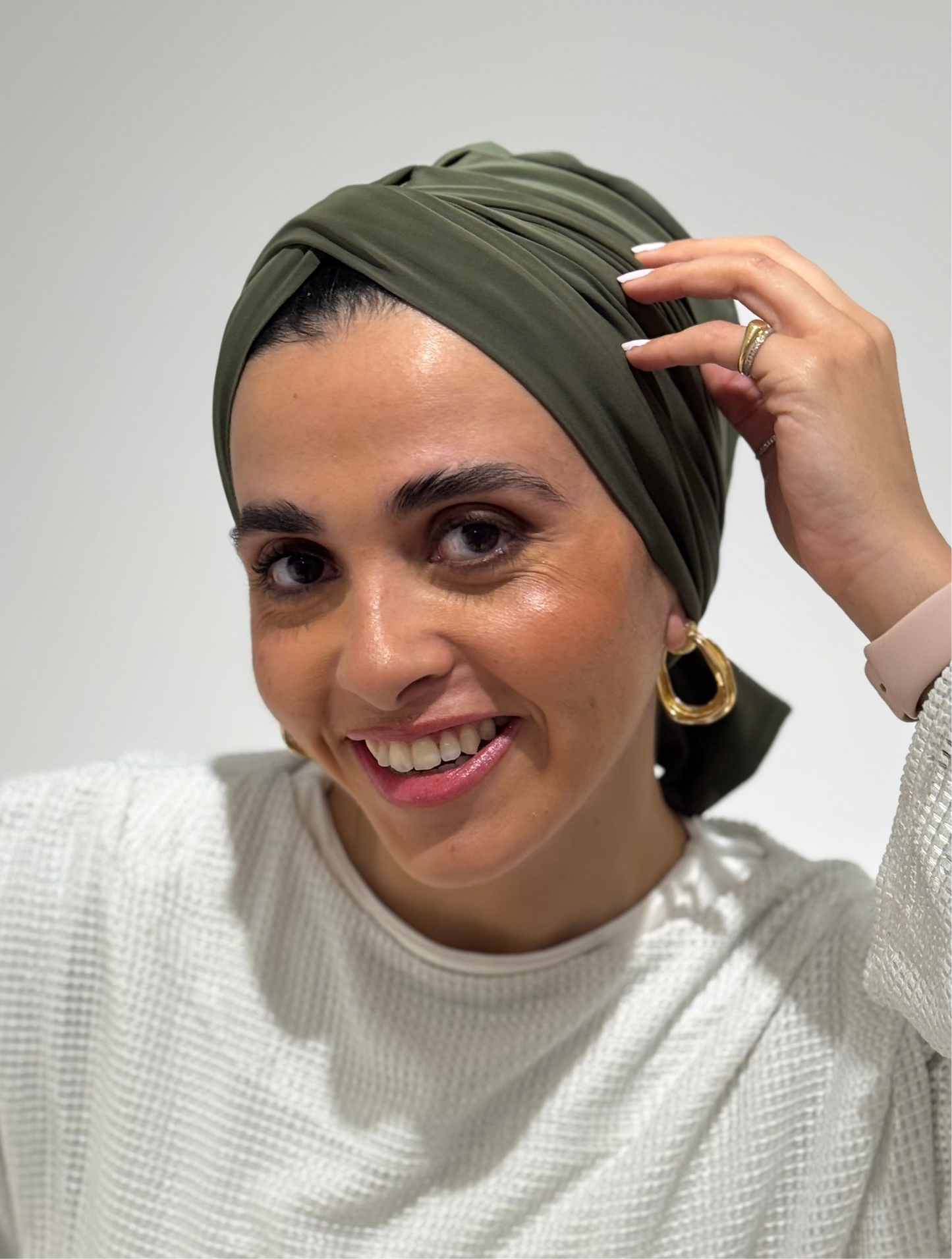 Olive Green Summer Twist Turban
