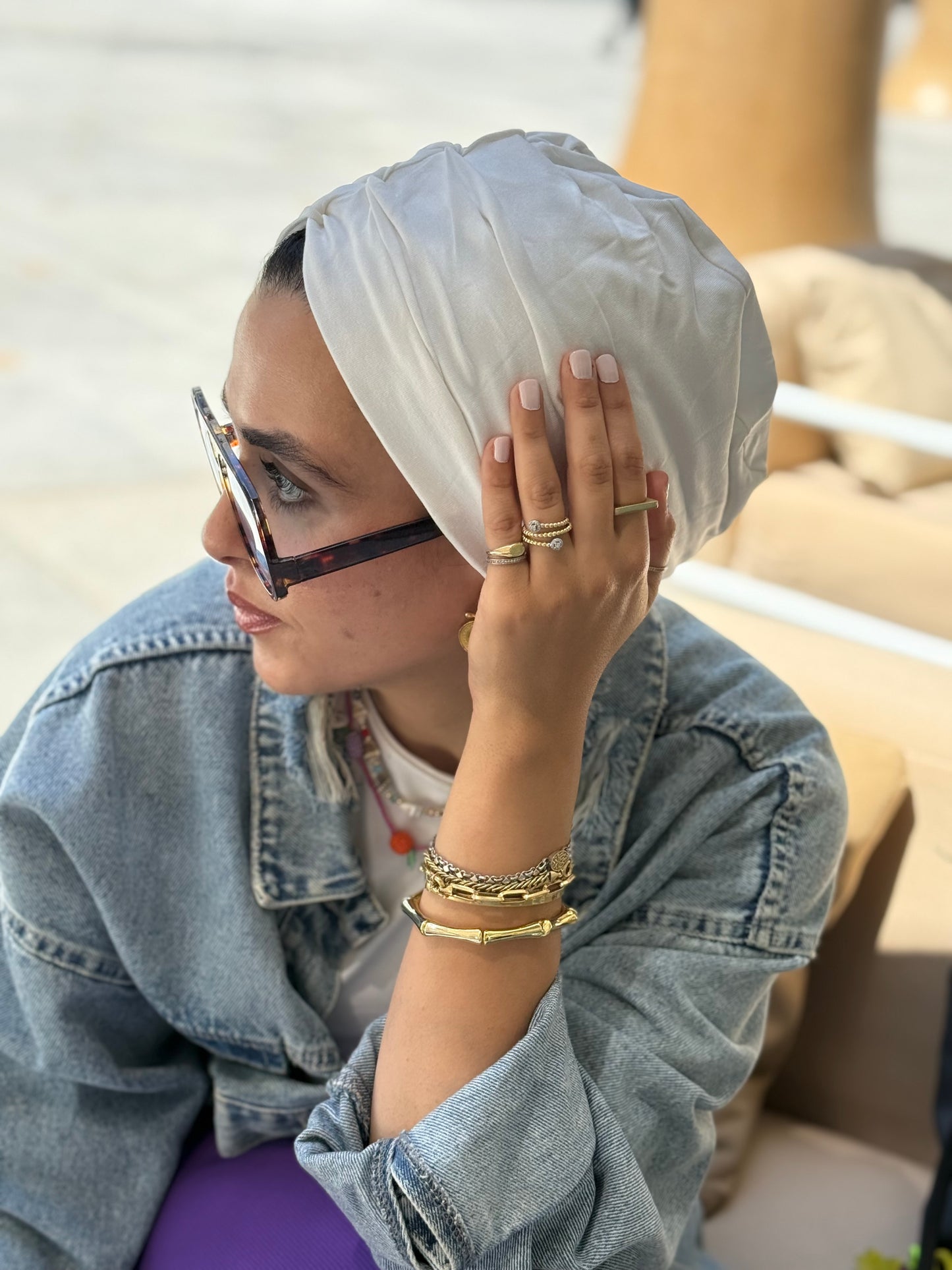 White Pure Cotton Turban