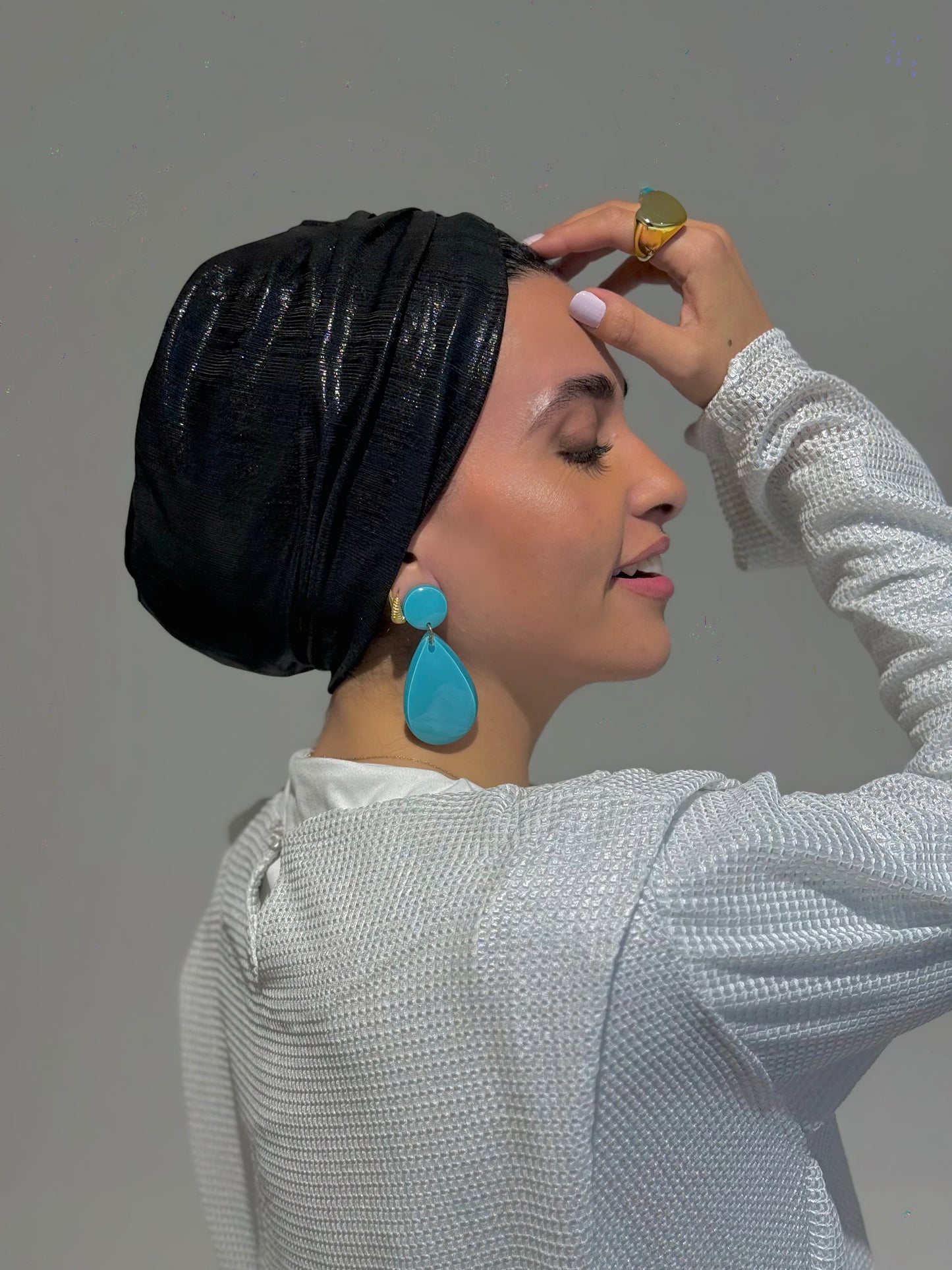 Black Classic Drape Turban