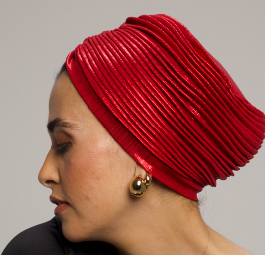 Red Wild Whisper Drape Turban (DUAL LOOKS)