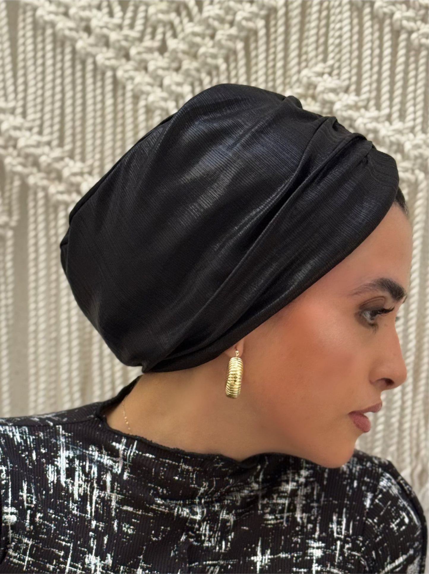 Black Classic Drape Turban
