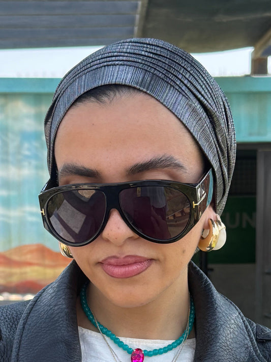 Silver Whisper Light Shimmer Turban