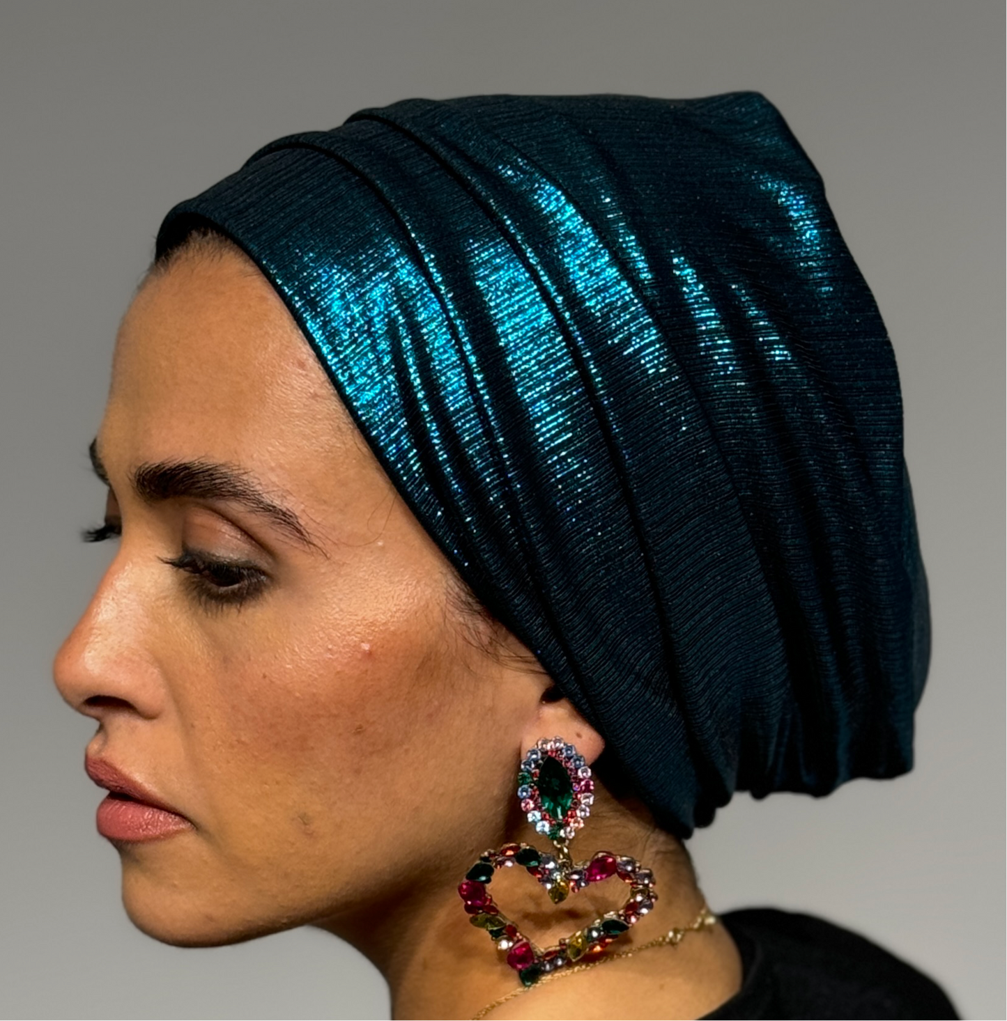 Wild Cyan Blue Classic Drape Turban (DUAL LOOKS)