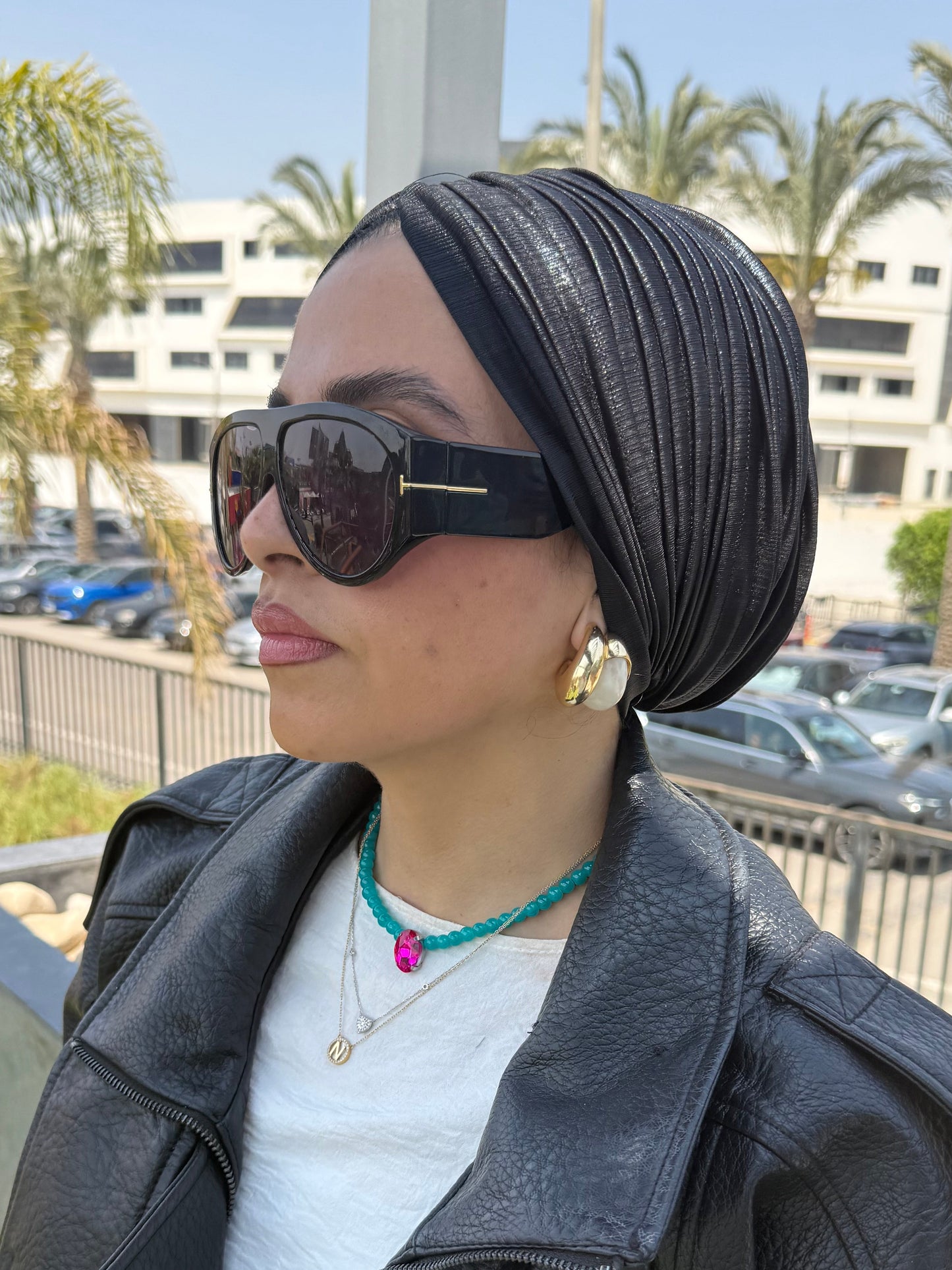 Black Whisper Light Shimmer Turban