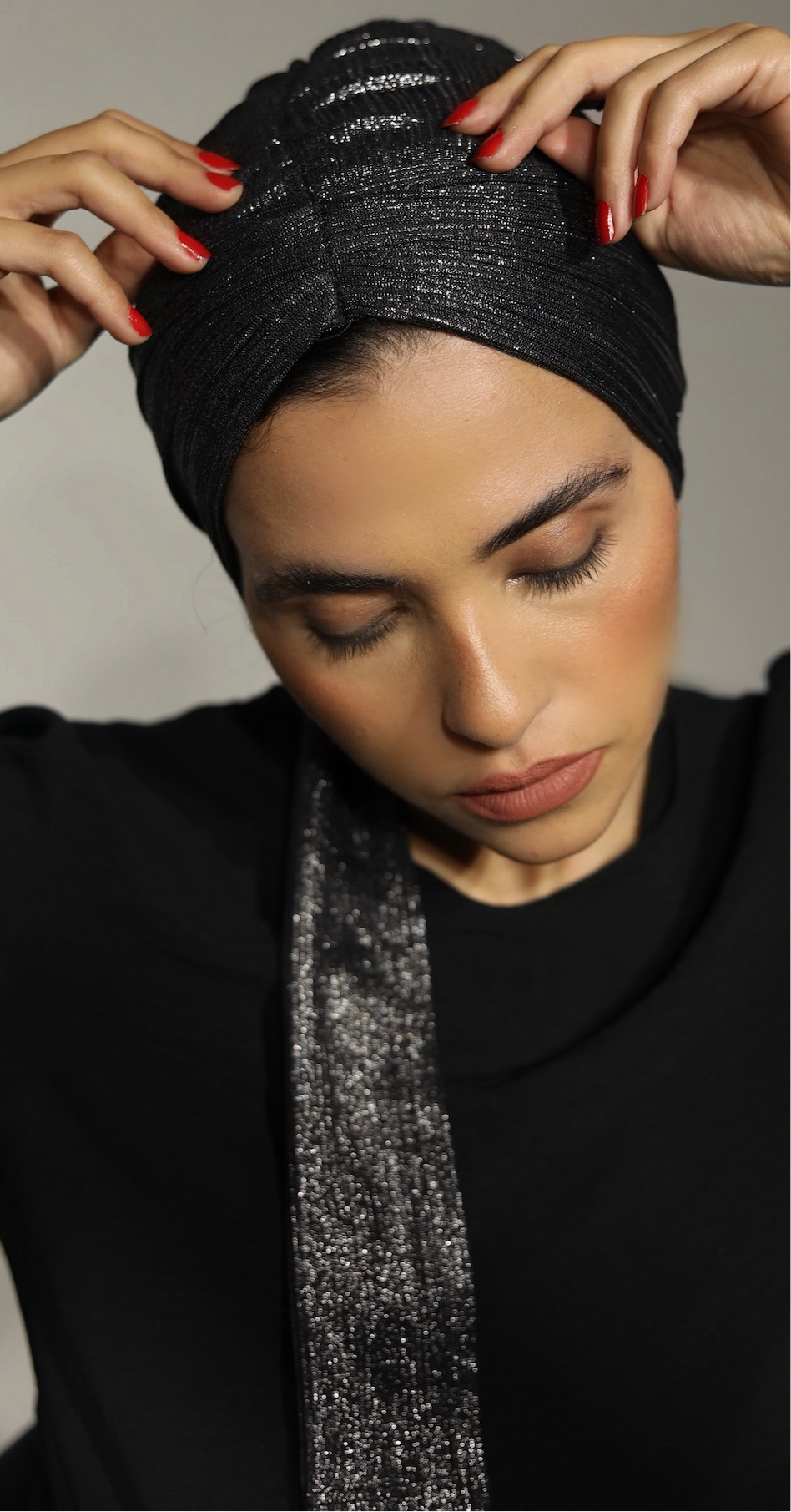 Black Silver Eclipse Wrap Turban