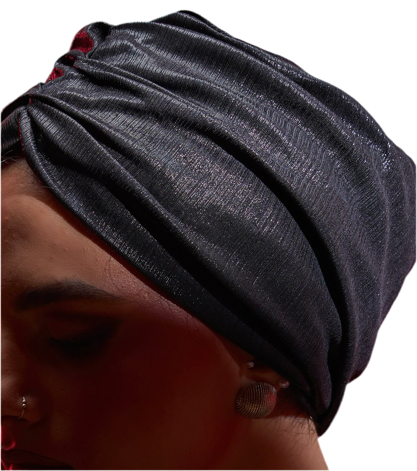 Black Soirée Classic Drape Turban