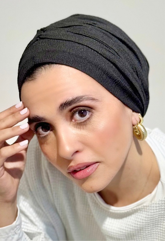 Black Soft Cruchee Turban