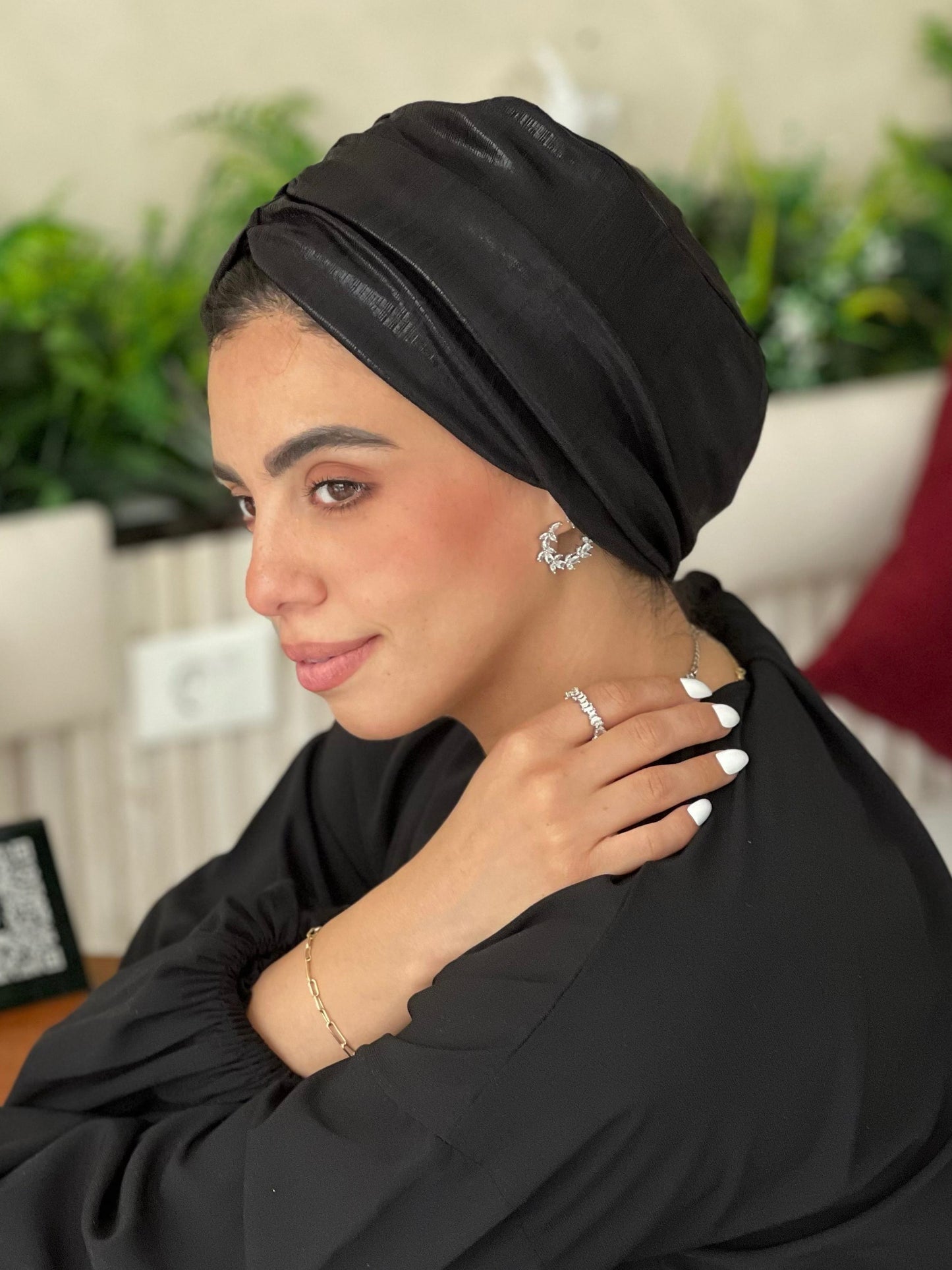 Black Classic Drape Turban