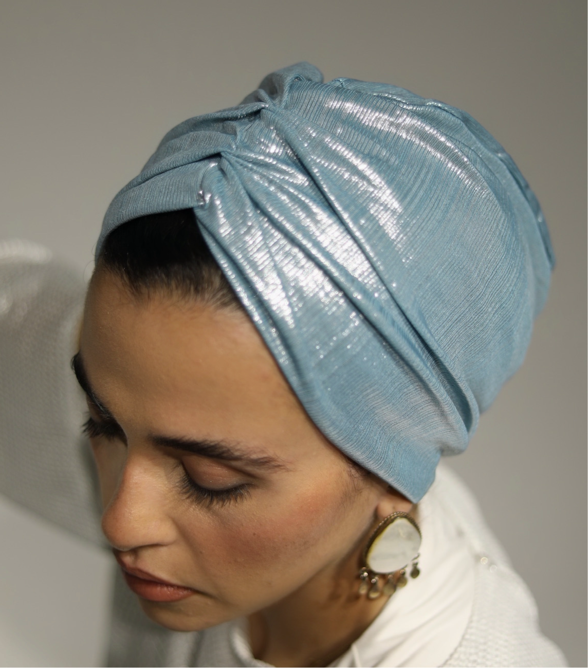 Baby Blue Classic Drape Turban ⭐️