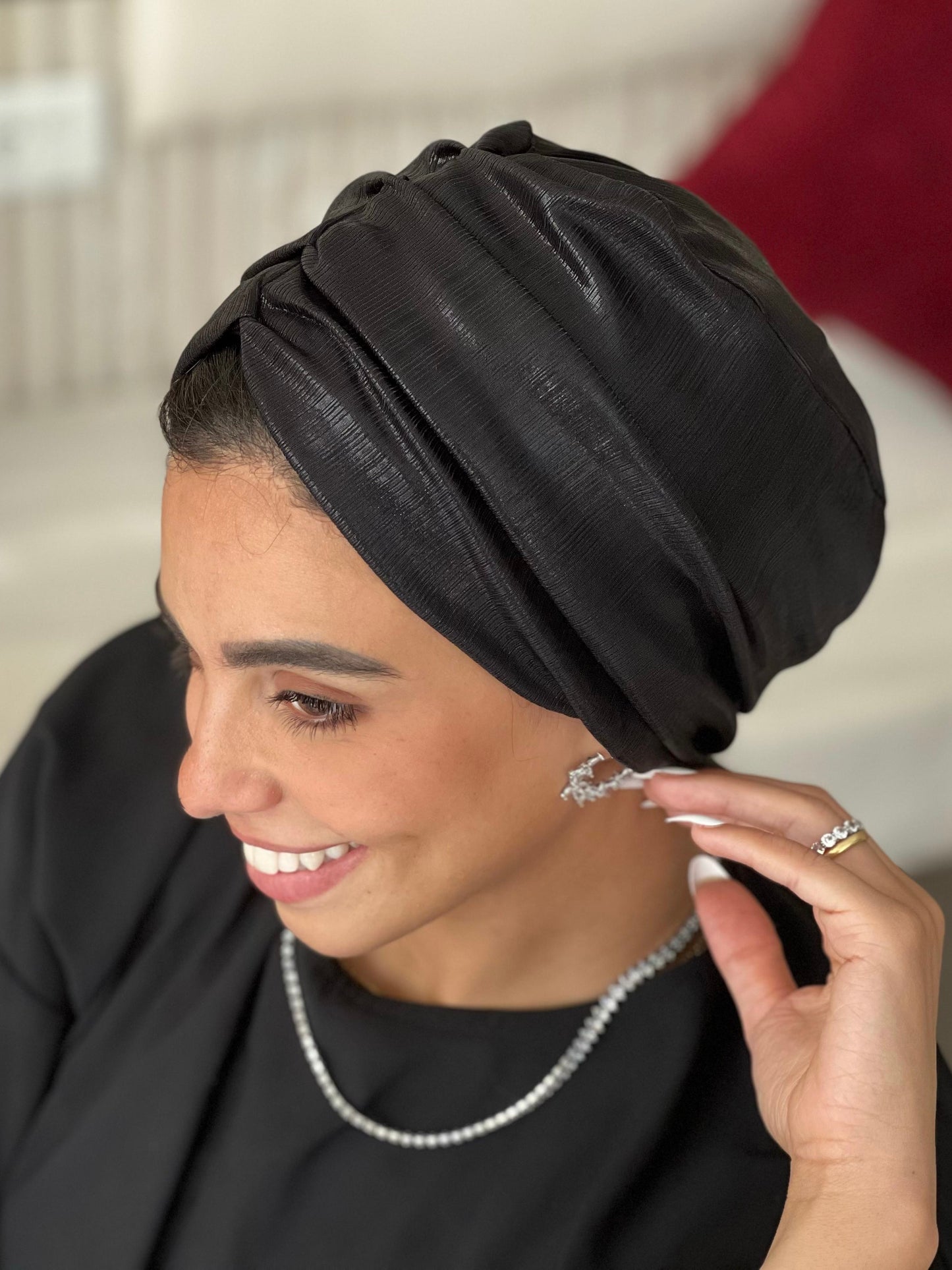 Black Classic Drape Turban