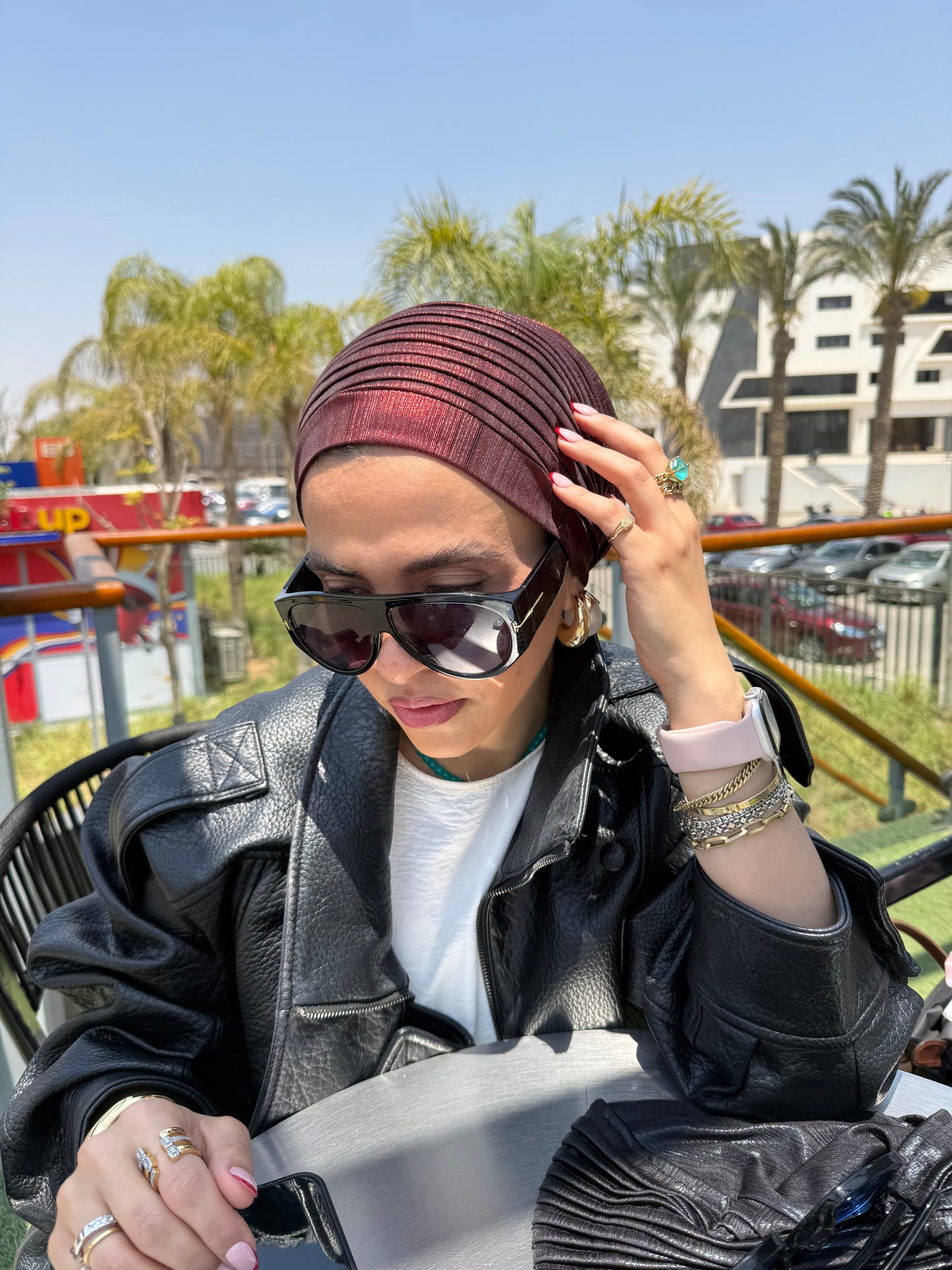 Maroon Whisper Light Shimmer Turban