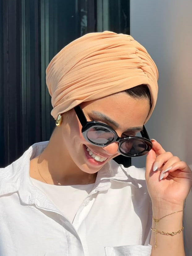 Peachy Beige Whisper Turban