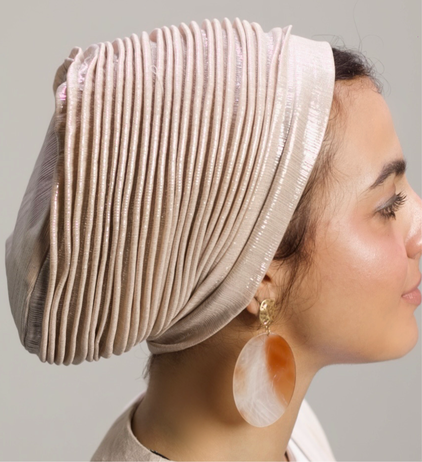 Champagne Whisper Drape Turban (DUAL LOOKS)