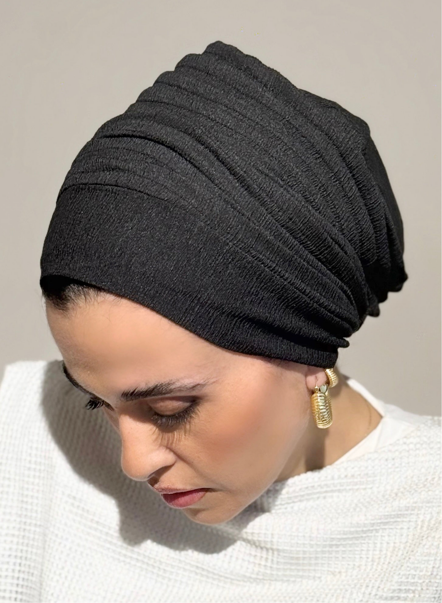 Black Soft Cruchee Turban