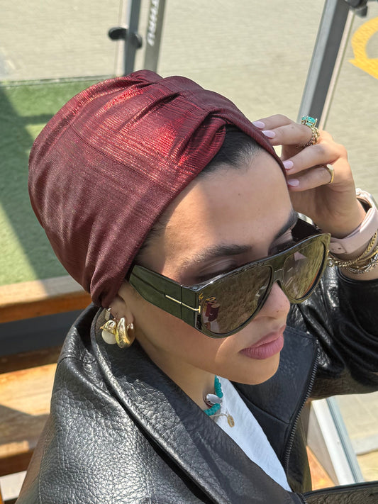 Maroon Classic Light Shimmer Turban