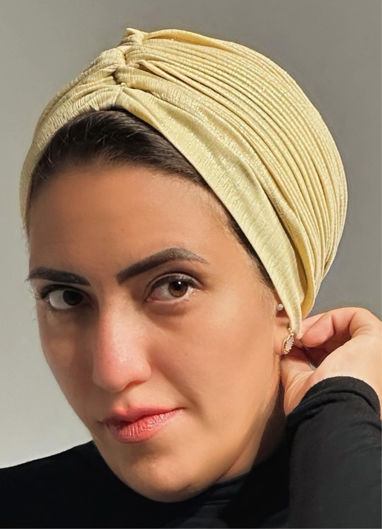 Yellow Gold Whisper Drape Turban (Dual Looks)