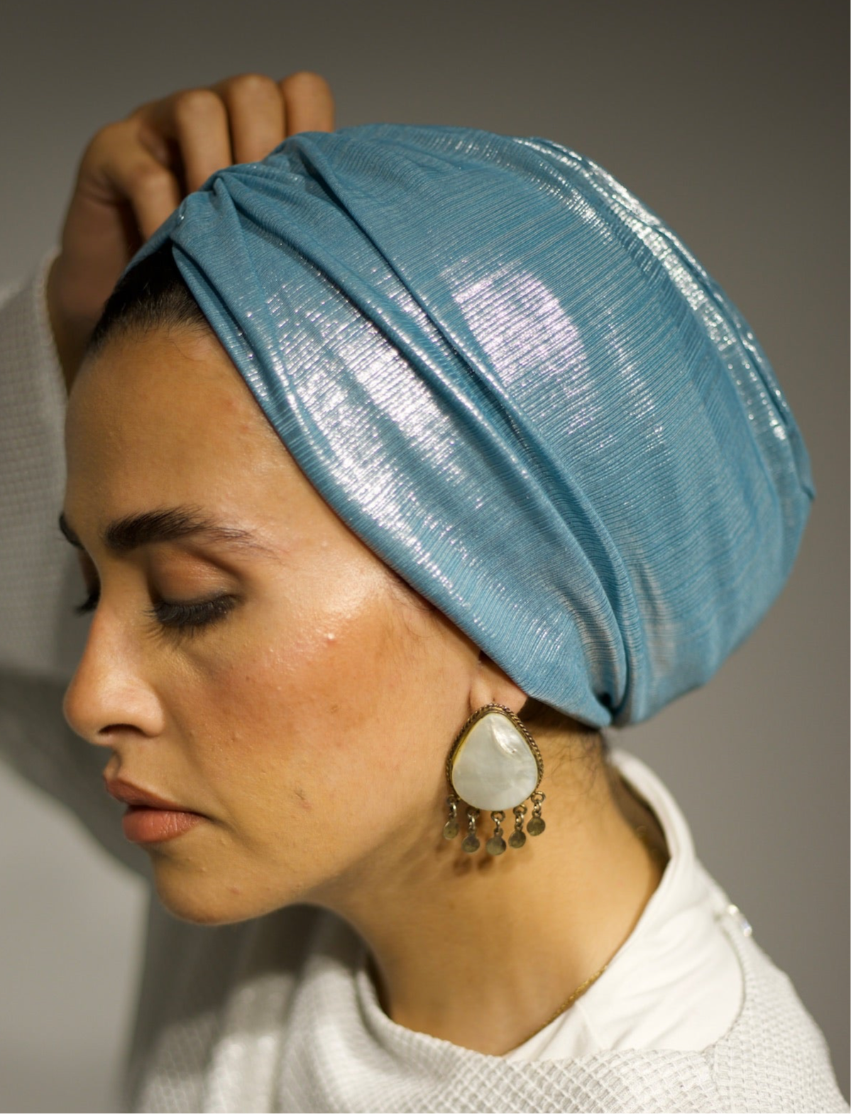 Baby Blue Classic Drape Turban ⭐️