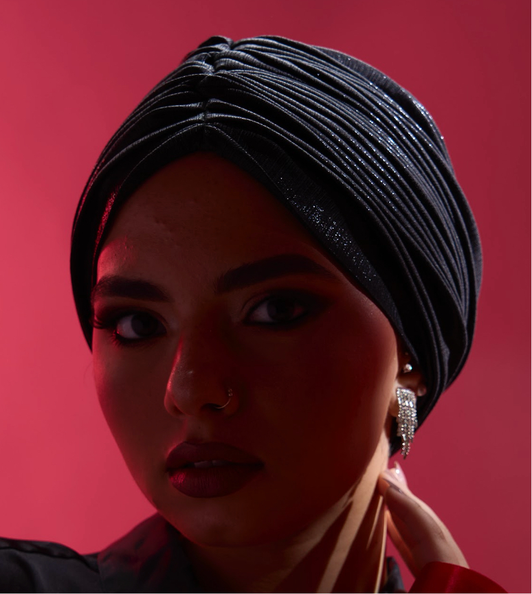 Black Whisper Drape Turban (DUAL LOOKS)